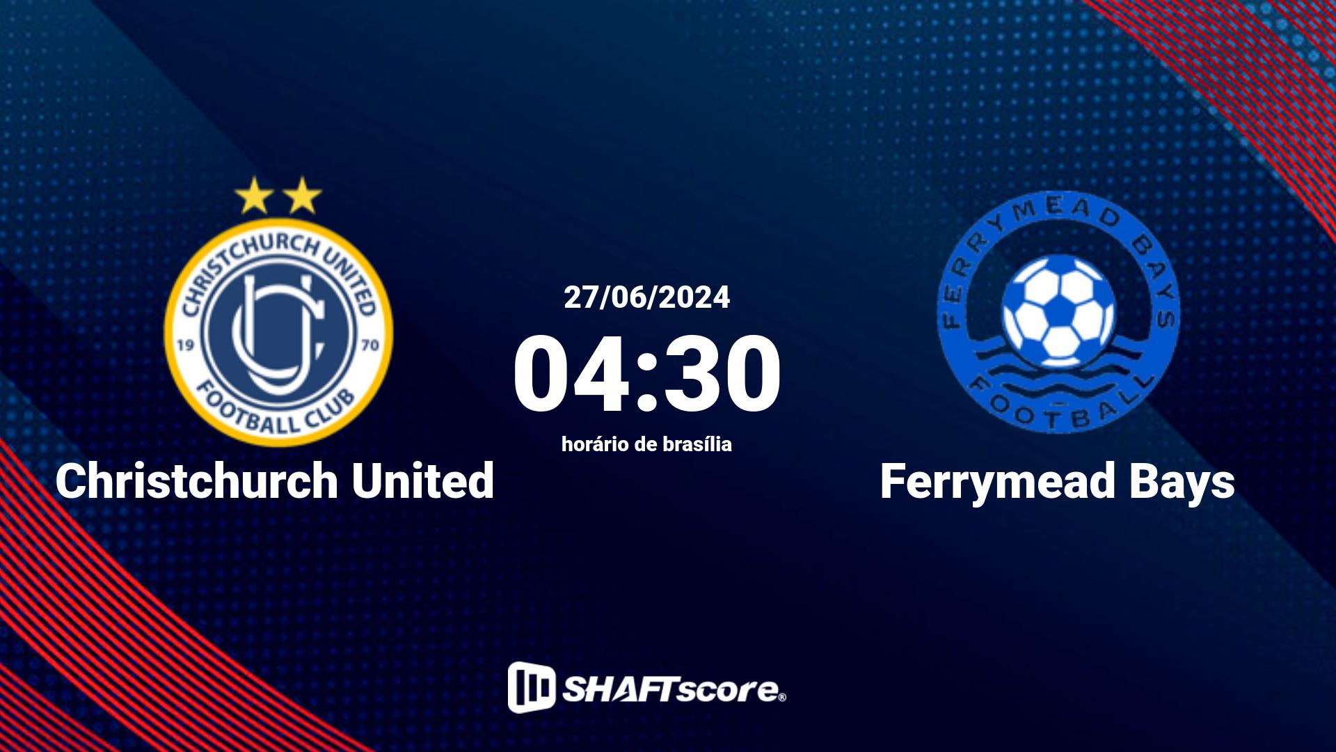 Estatísticas do jogo Christchurch United vs Ferrymead Bays 27.06 04:30