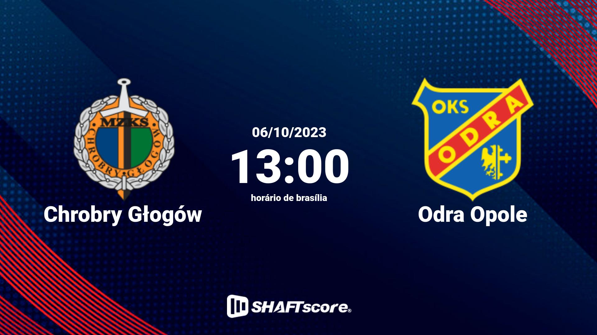 Estatísticas do jogo Chrobry Głogów vs Odra Opole 06.10 13:00