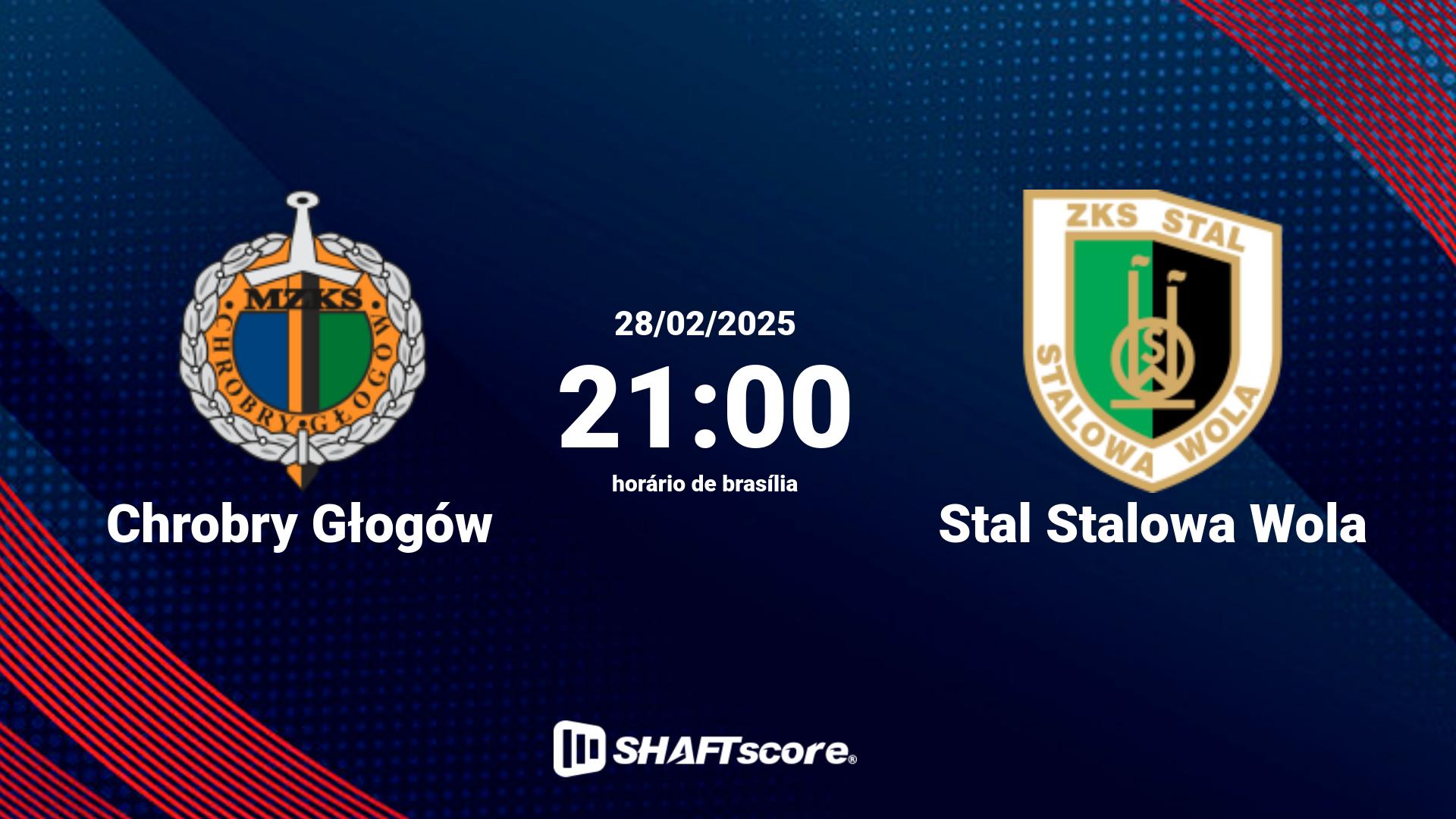 Estatísticas do jogo Chrobry Głogów vs Stal Stalowa Wola 28.02 21:00