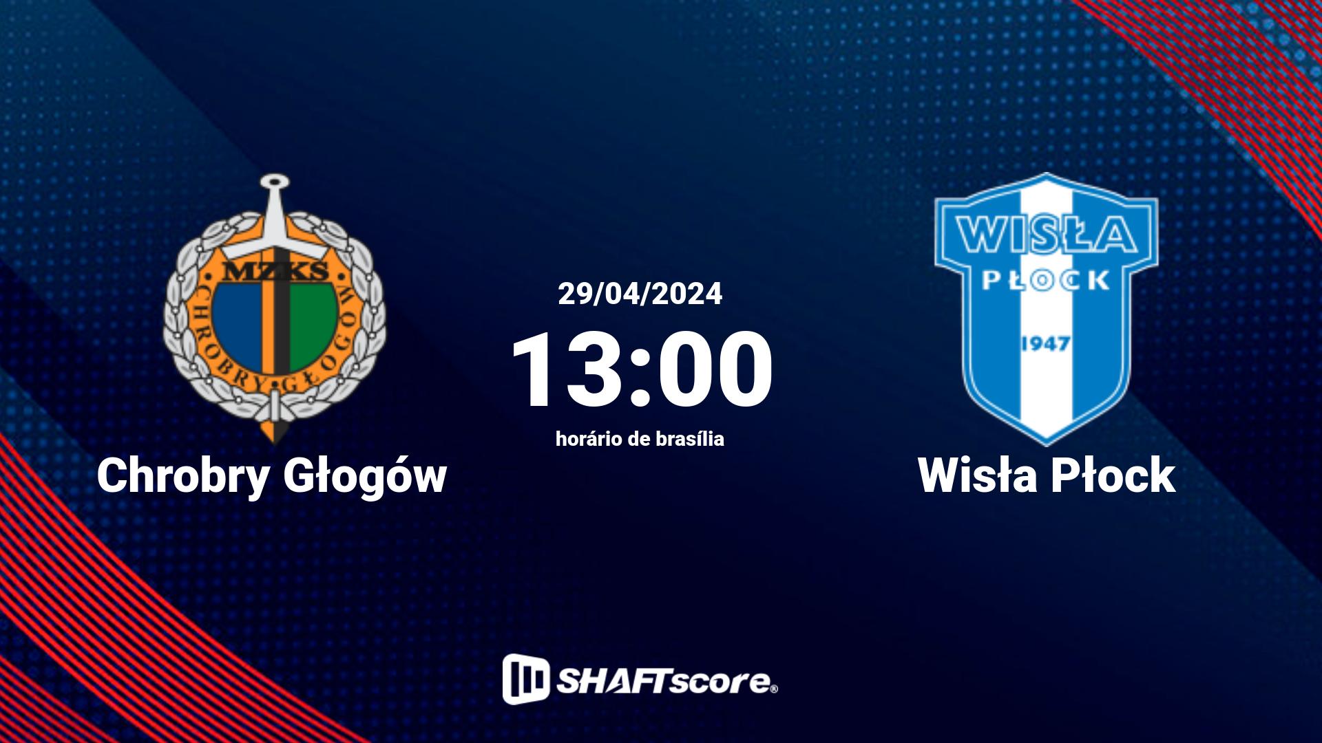 Estatísticas do jogo Chrobry Głogów vs Wisła Płock 29.04 13:00