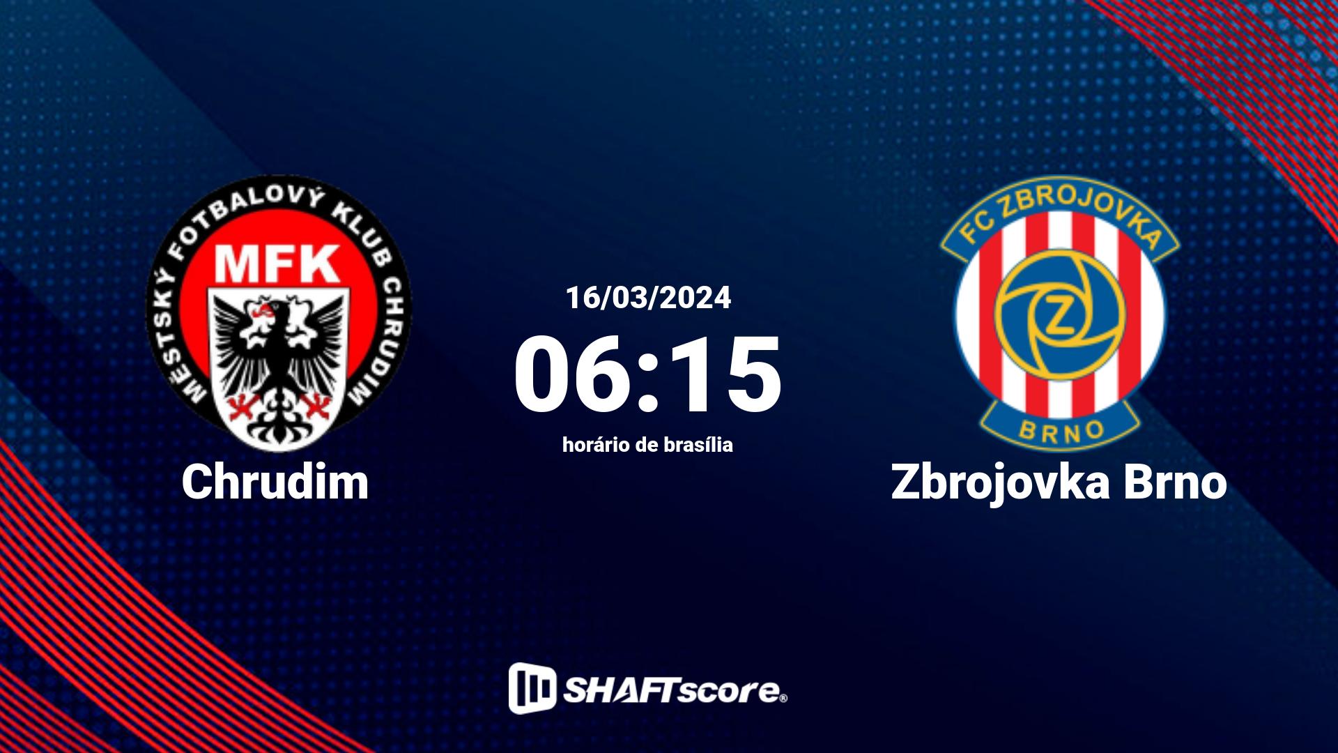 Estatísticas do jogo Chrudim vs Zbrojovka Brno 16.03 06:15