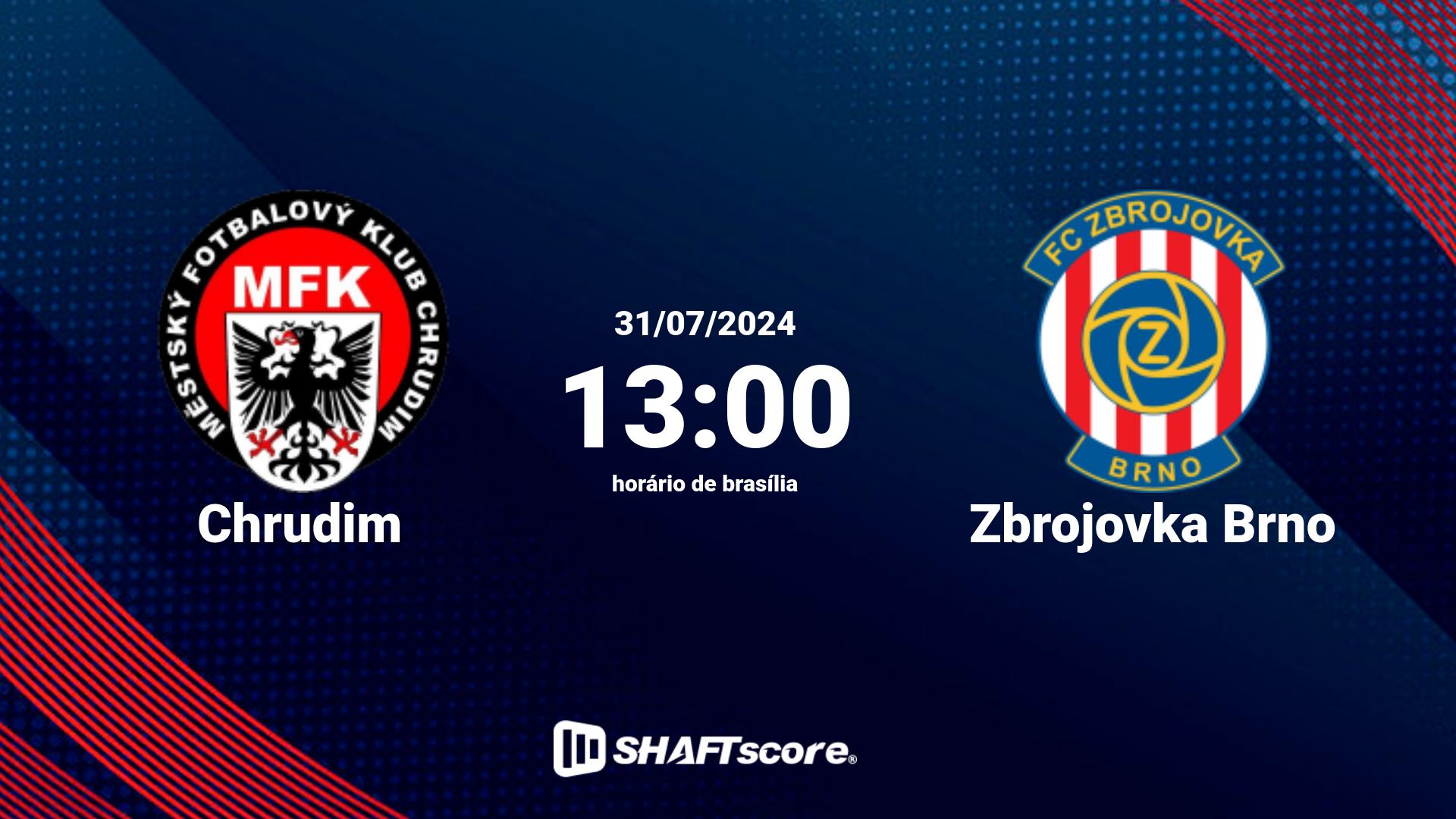 Estatísticas do jogo Chrudim vs Zbrojovka Brno 31.07 13:00