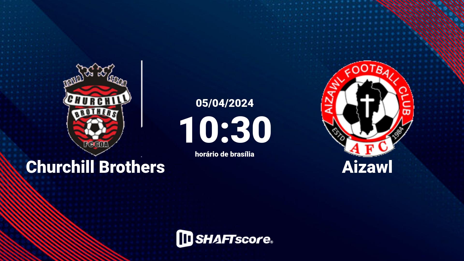 Estatísticas do jogo Churchill Brothers vs Aizawl 05.04 10:30