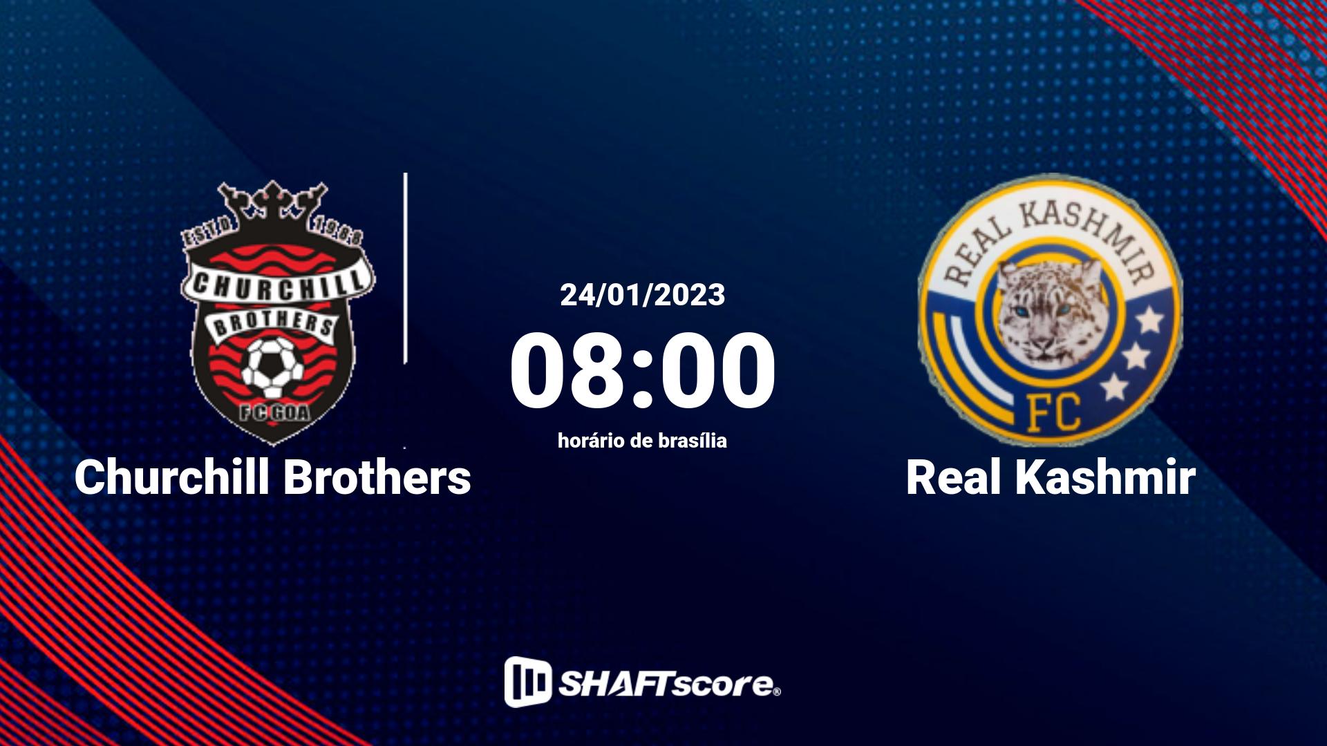 Estatísticas do jogo Churchill Brothers vs Real Kashmir 24.01 08:00