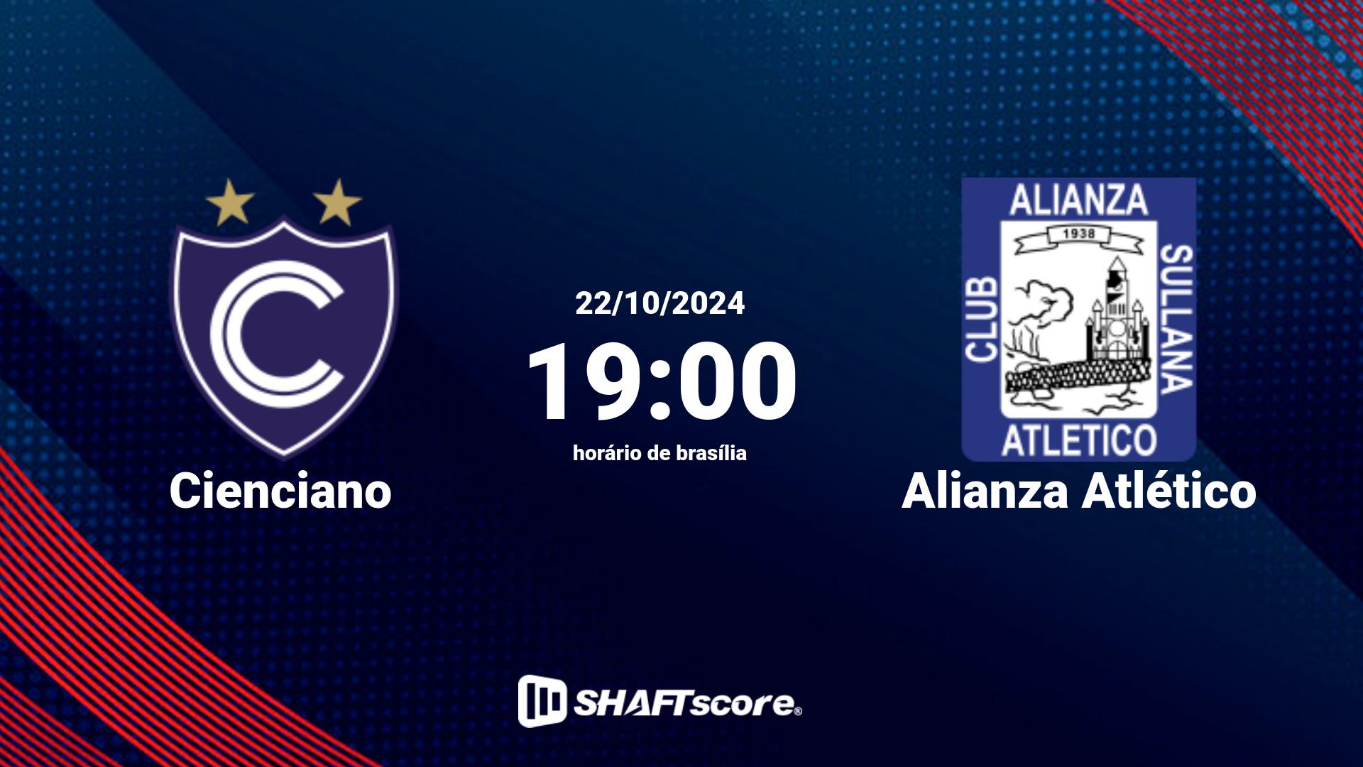 Estatísticas do jogo Cienciano vs Alianza Atlético 22.10 19:00