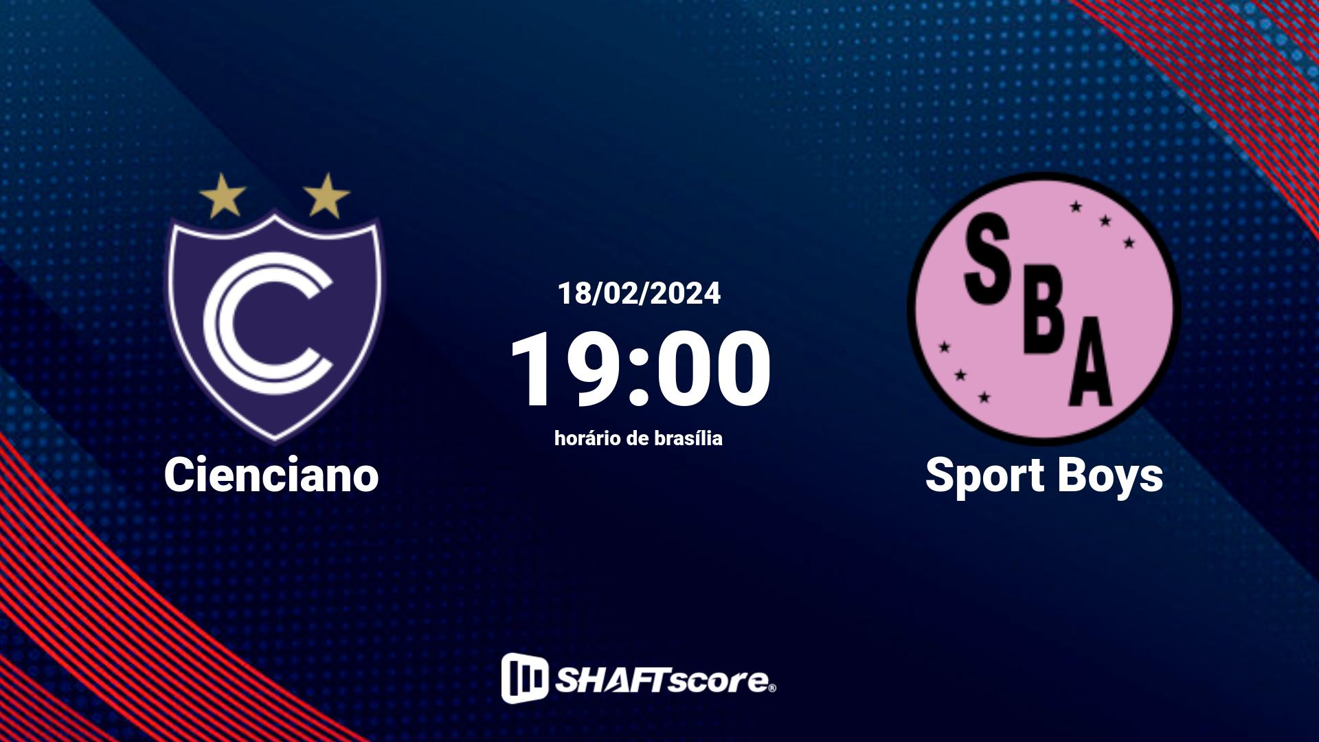 Estatísticas do jogo Cienciano vs Sport Boys 18.02 19:00