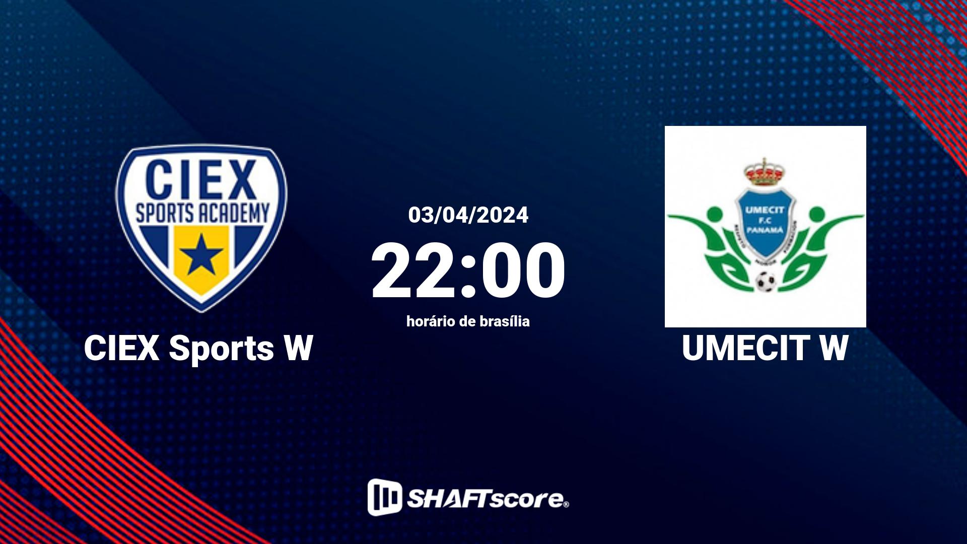 Estatísticas do jogo CIEX Sports W vs UMECIT W 03.04 22:00