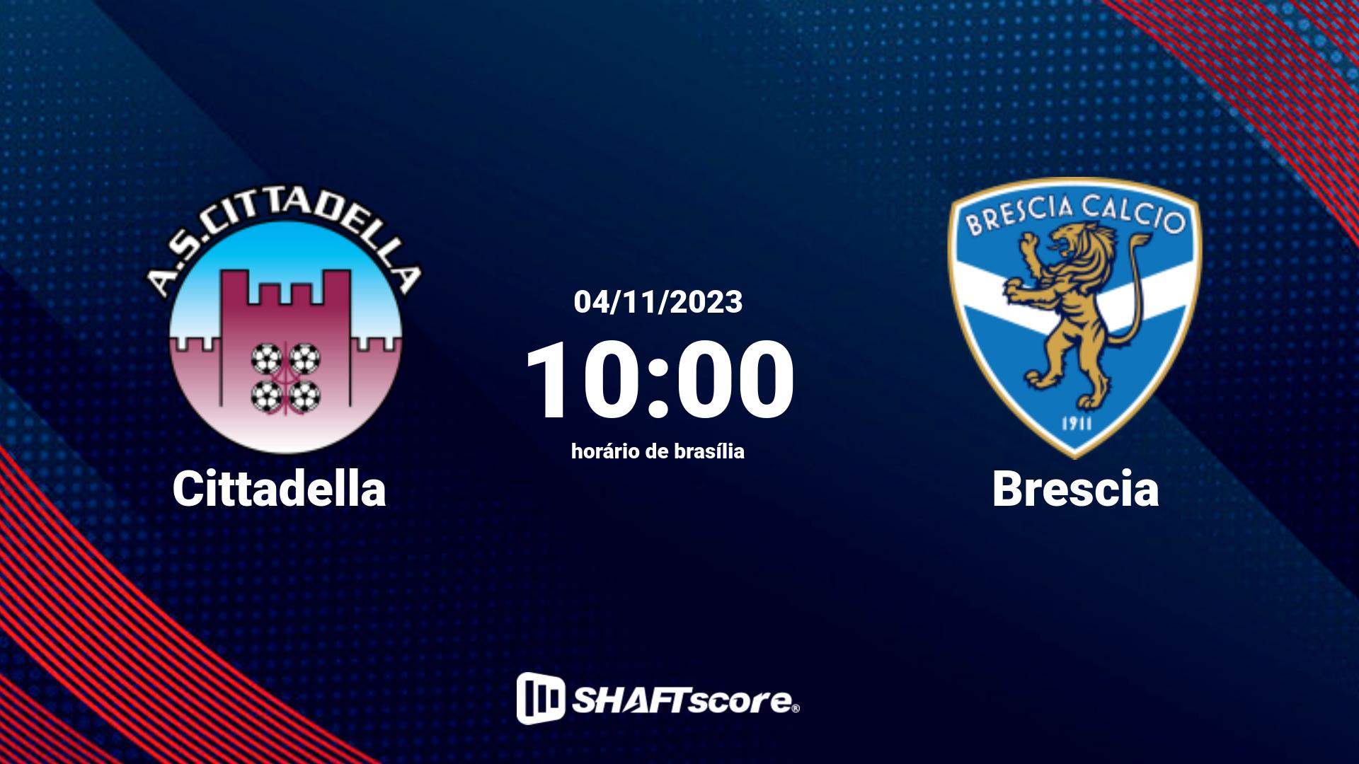 Estatísticas do jogo Cittadella vs Brescia 04.11 10:00