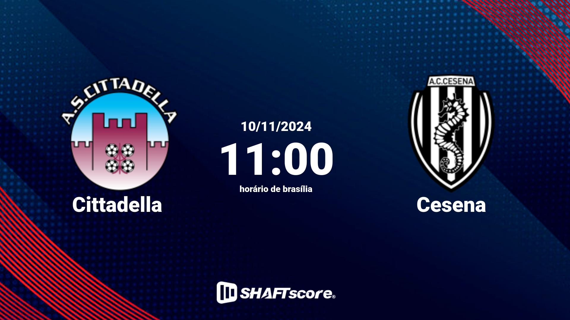 Estatísticas do jogo Cittadella vs Cesena 10.11 11:00