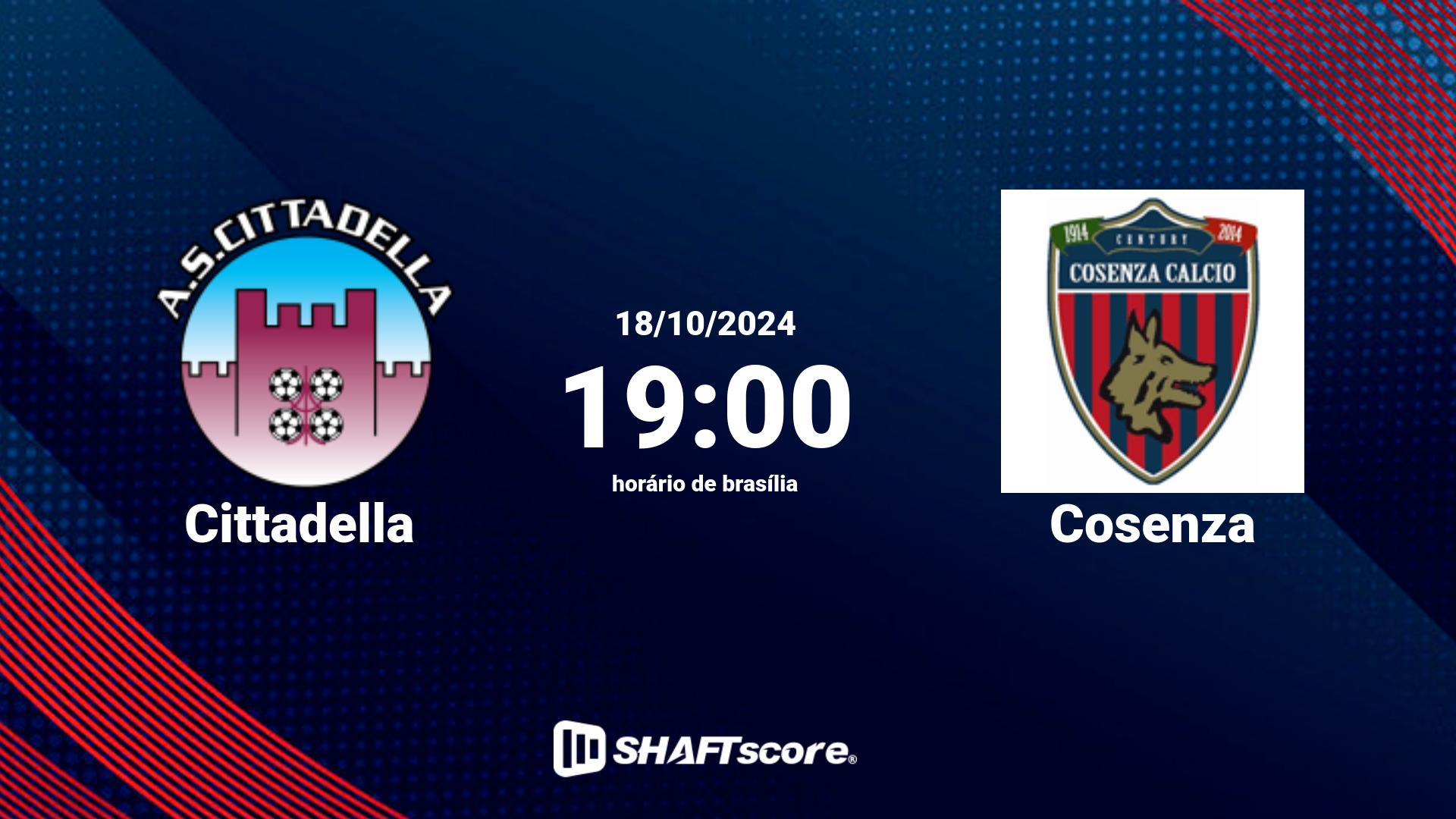 Estatísticas do jogo Cittadella vs Cosenza 18.10 19:00