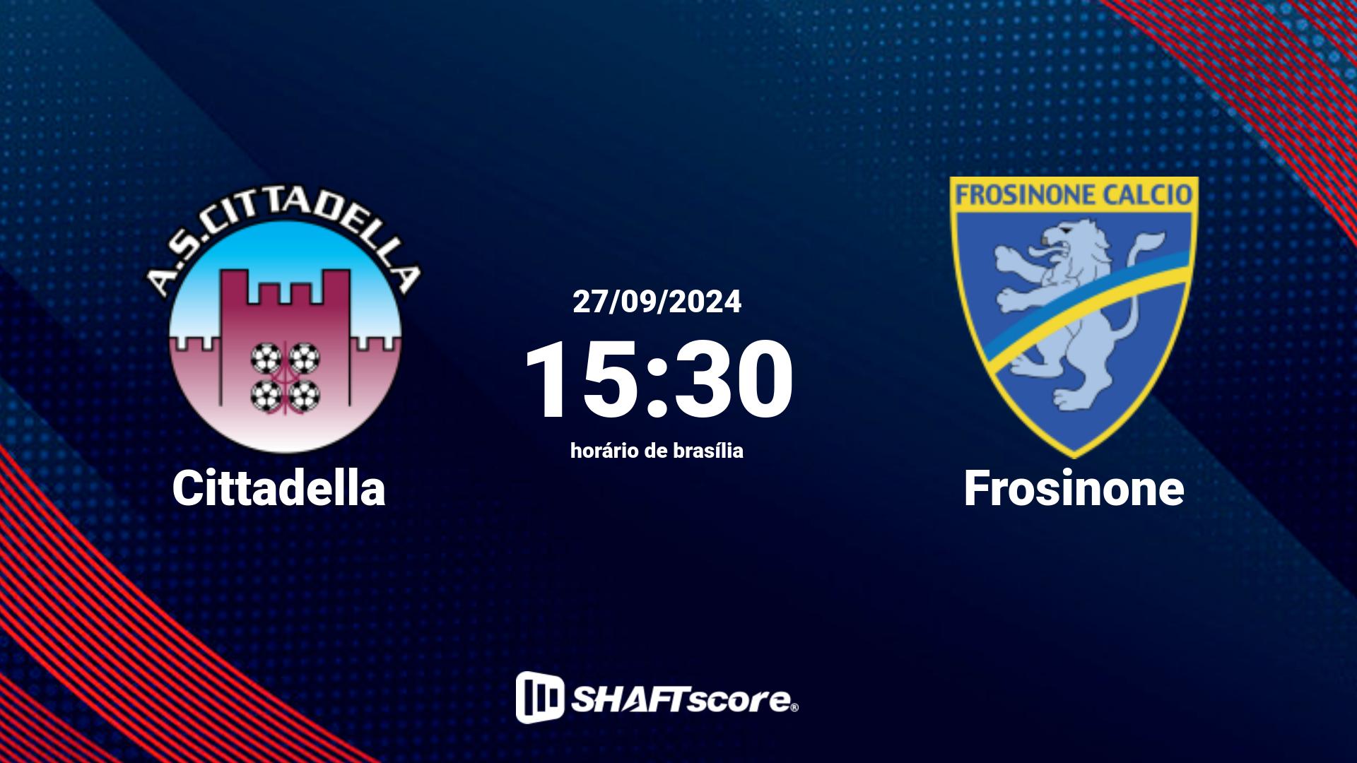 Estatísticas do jogo Cittadella vs Frosinone 27.09 15:30