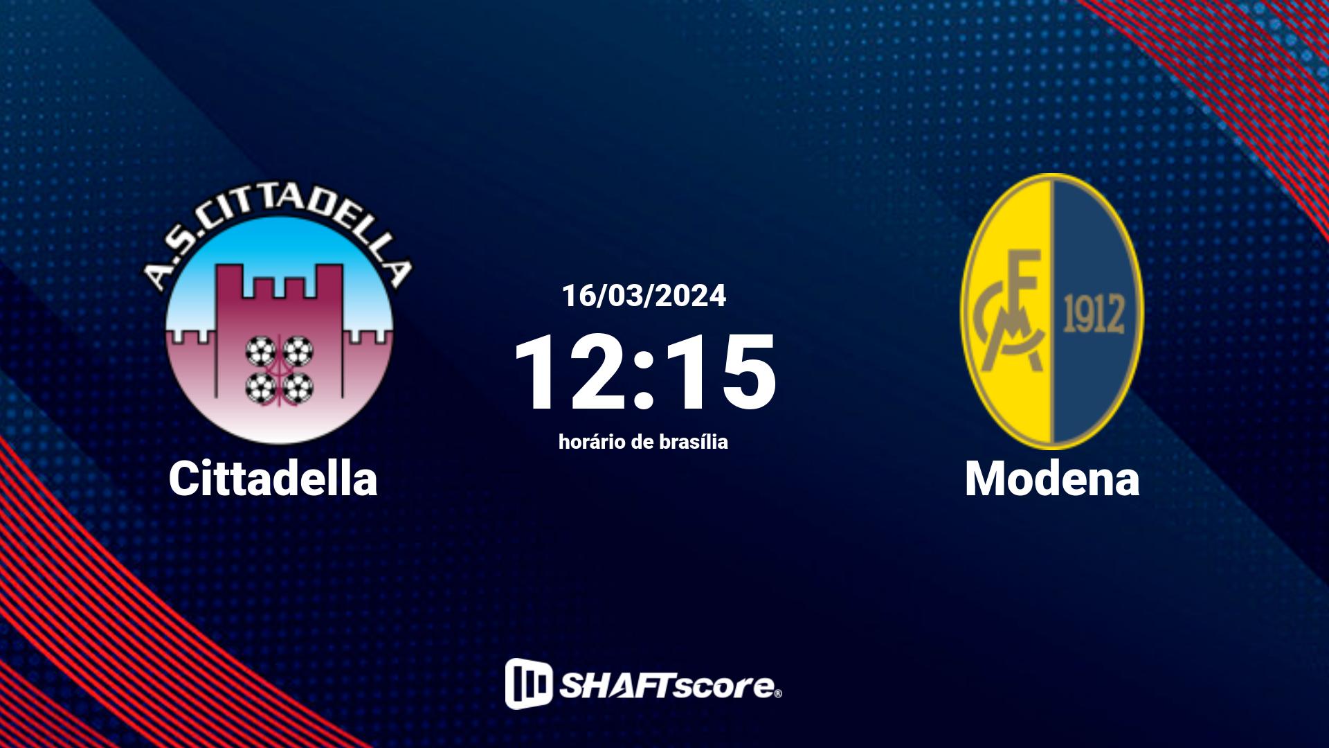 Estatísticas do jogo Cittadella vs Modena 16.03 12:15