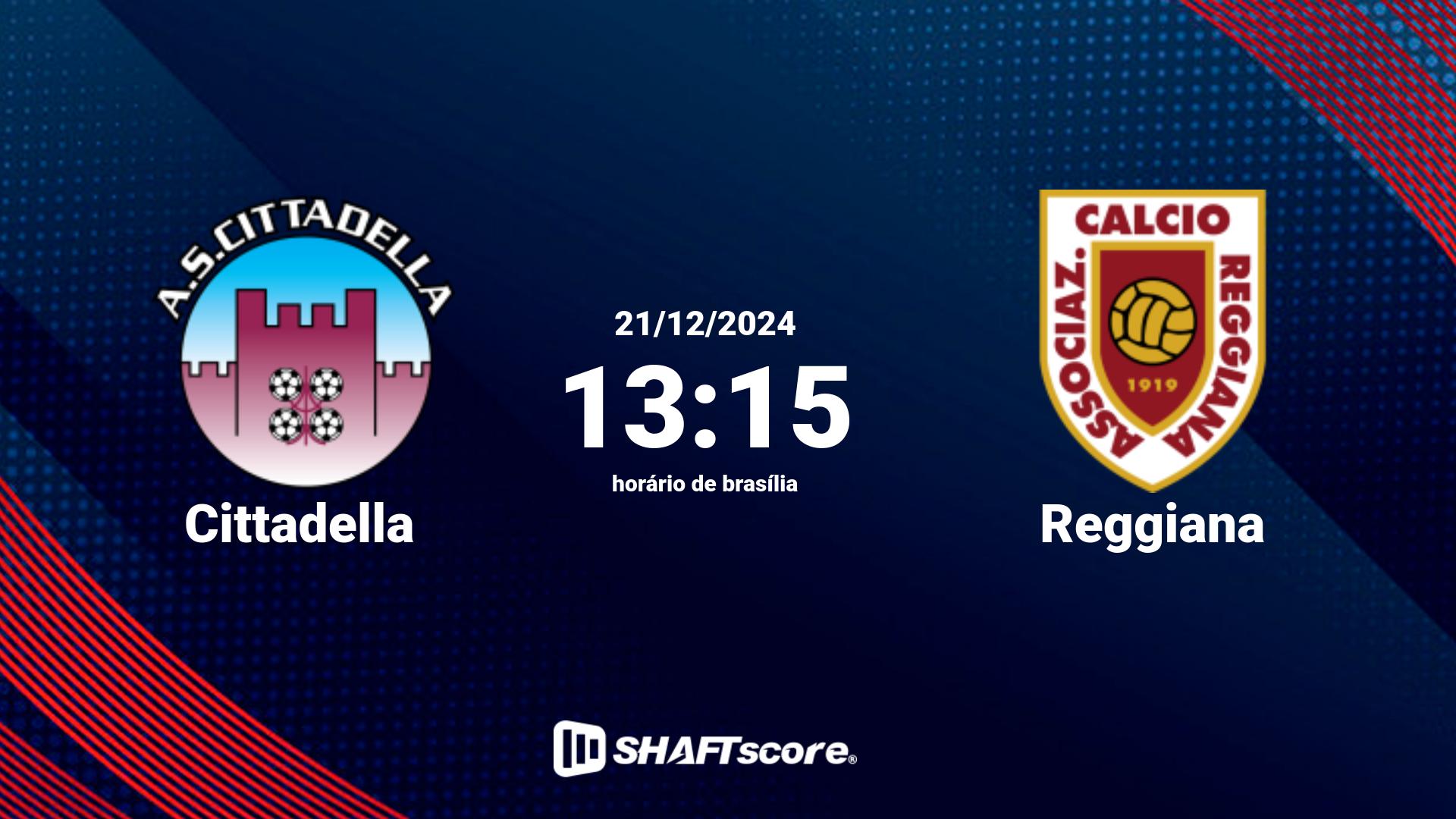 Estatísticas do jogo Cittadella vs Reggiana 21.12 13:15