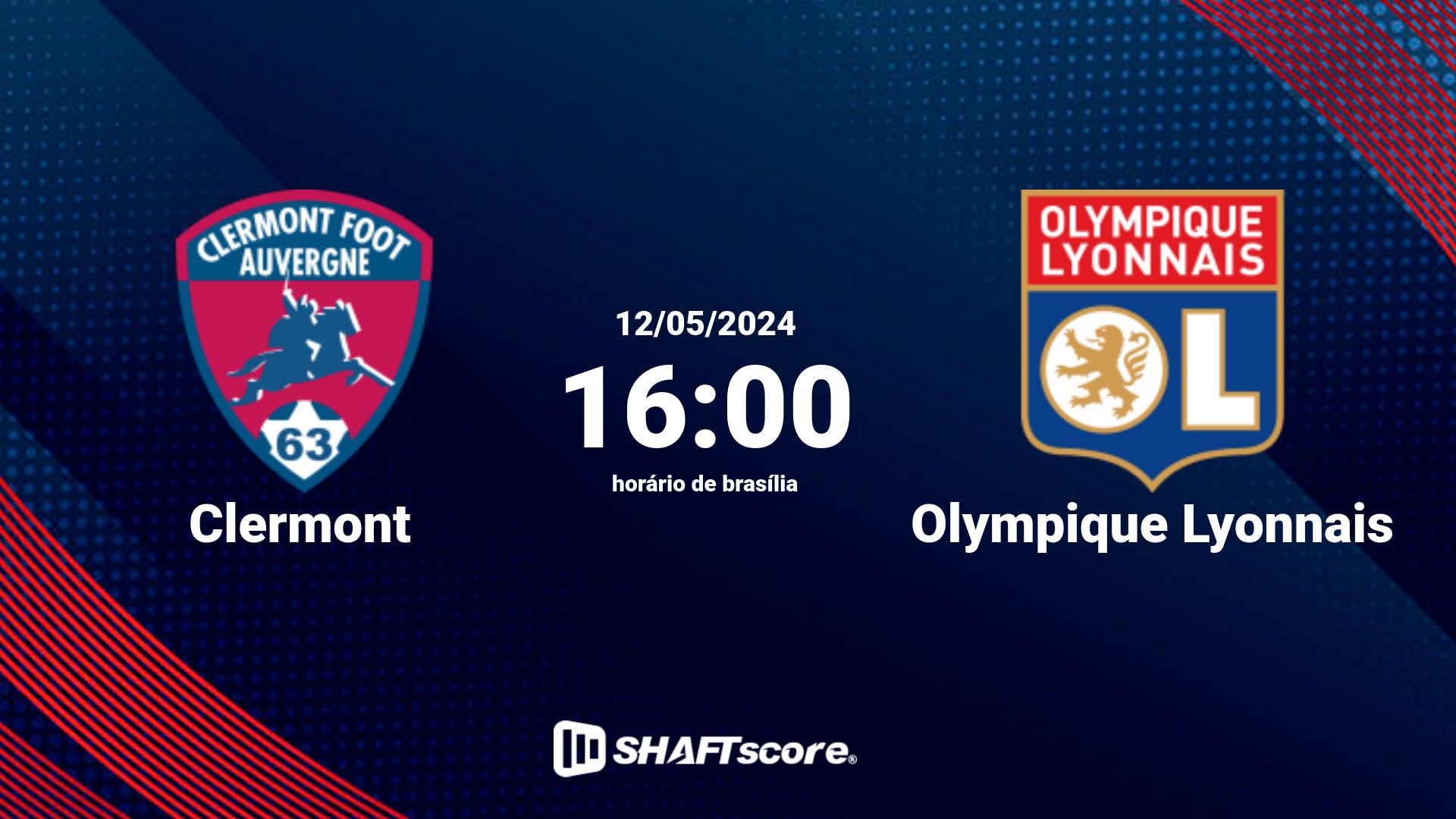 Estatísticas do jogo Clermont vs Olympique Lyonnais 12.05 16:00