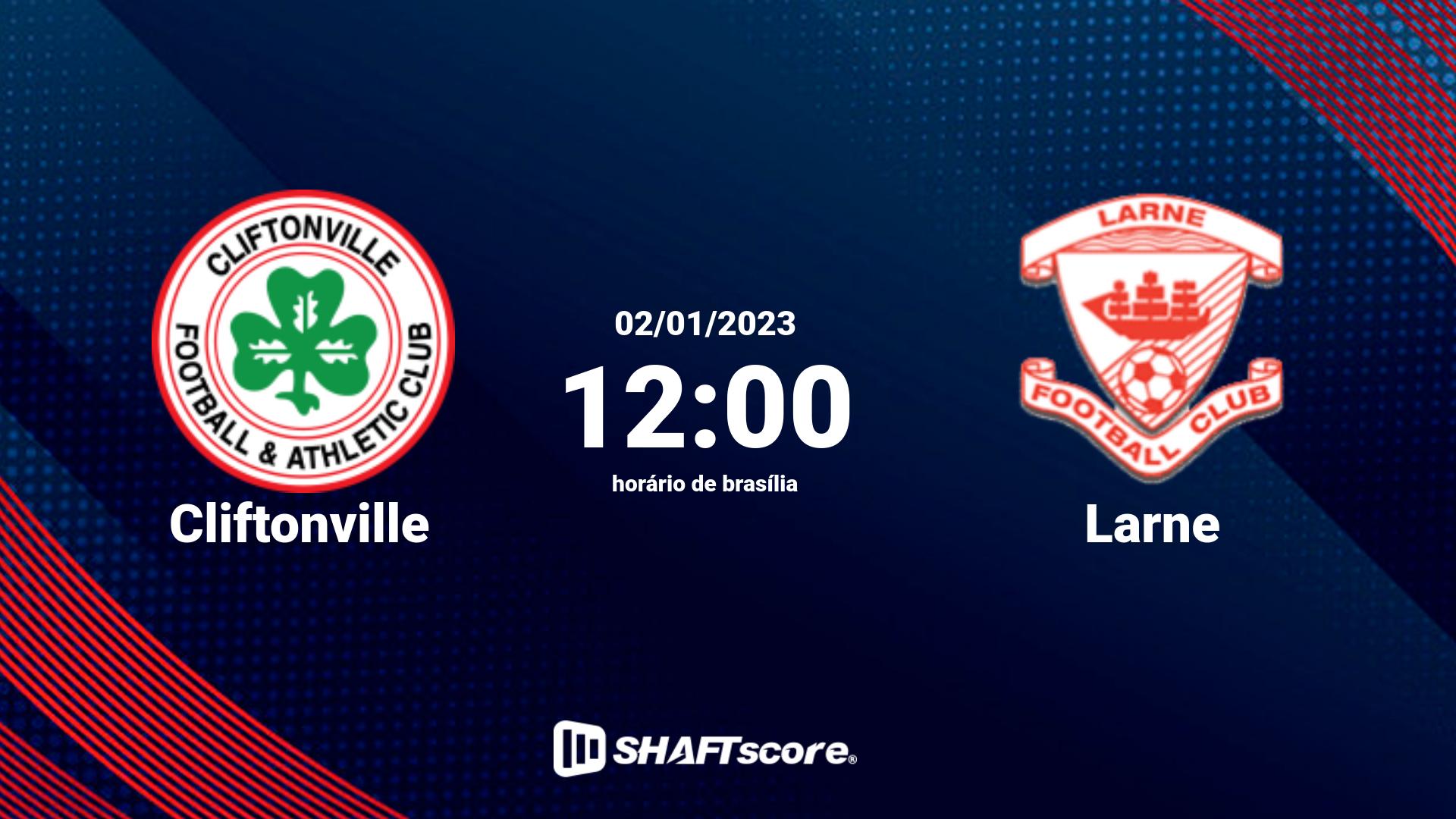 Estatísticas do jogo Cliftonville vs Larne 02.01 12:00