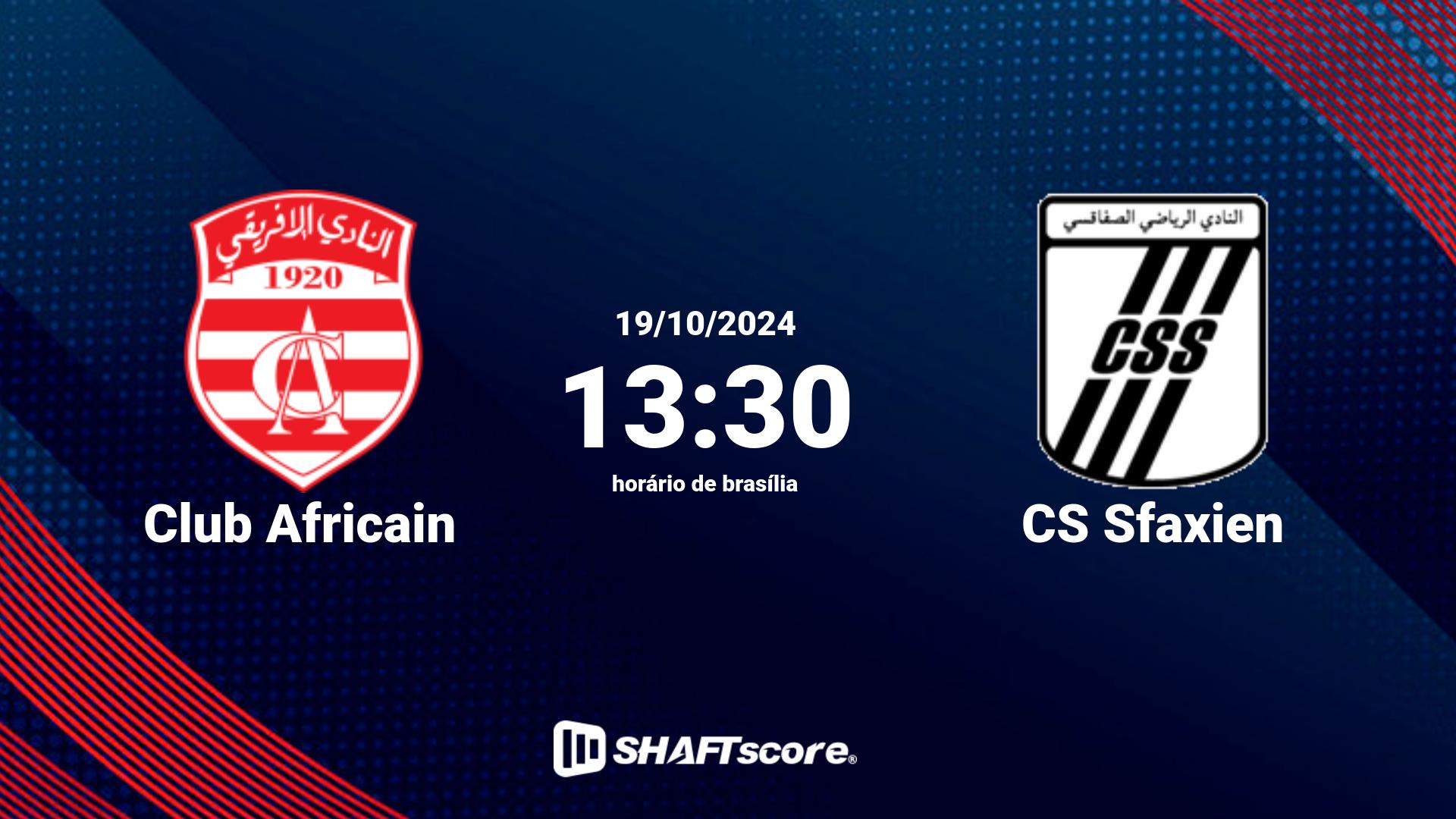 Estatísticas do jogo Club Africain vs CS Sfaxien 19.10 13:30