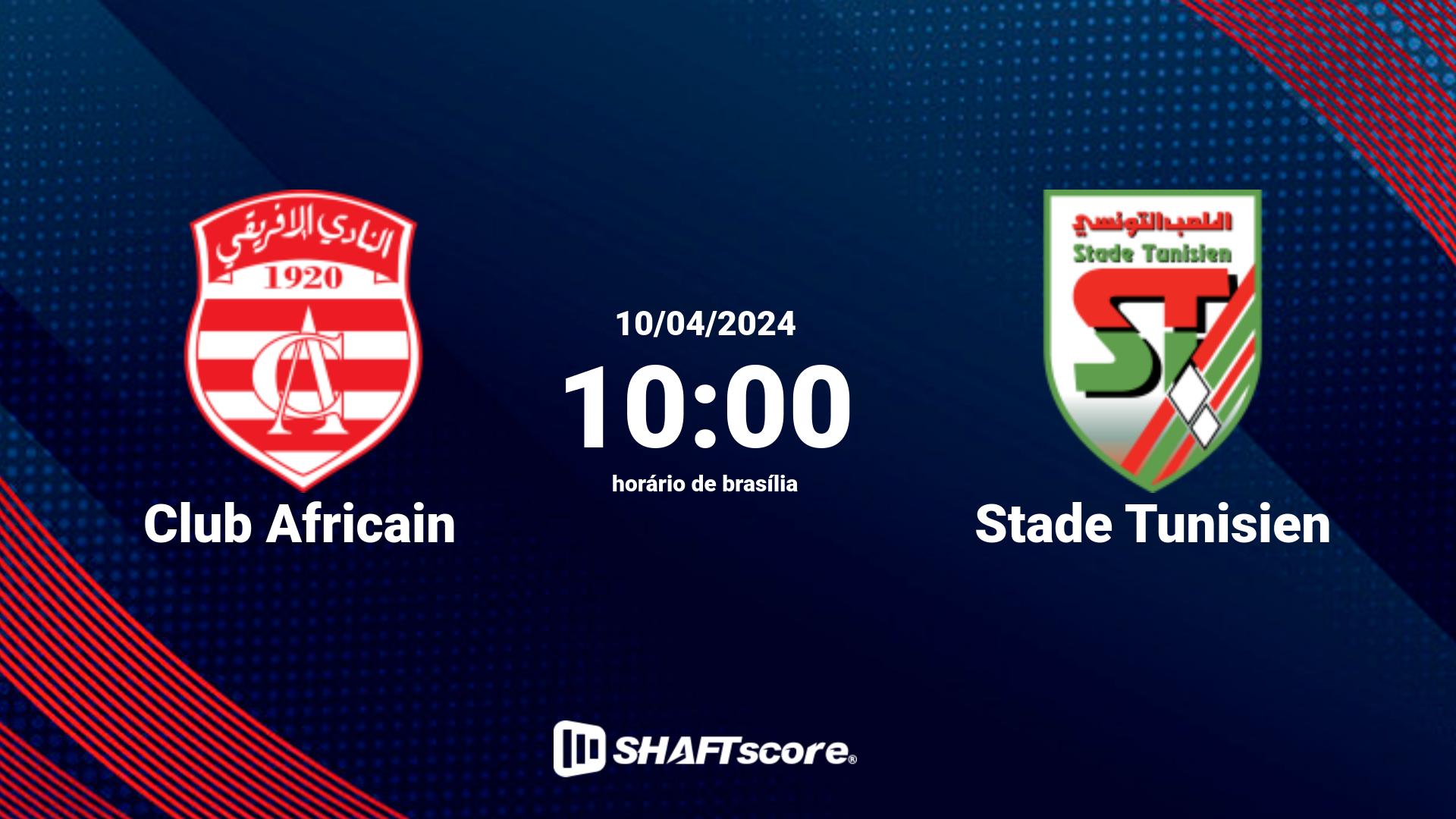 Estatísticas do jogo Club Africain vs Stade Tunisien 10.04 10:00