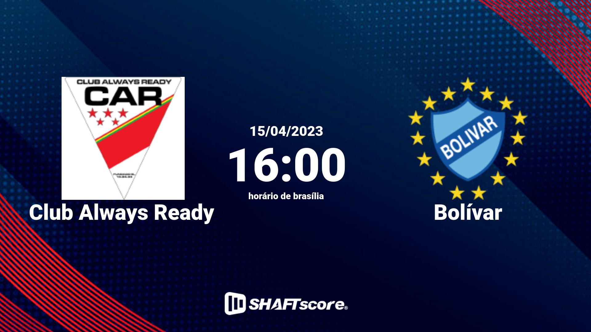 Estatísticas do jogo Club Always Ready vs Bolívar 15.04 16:00