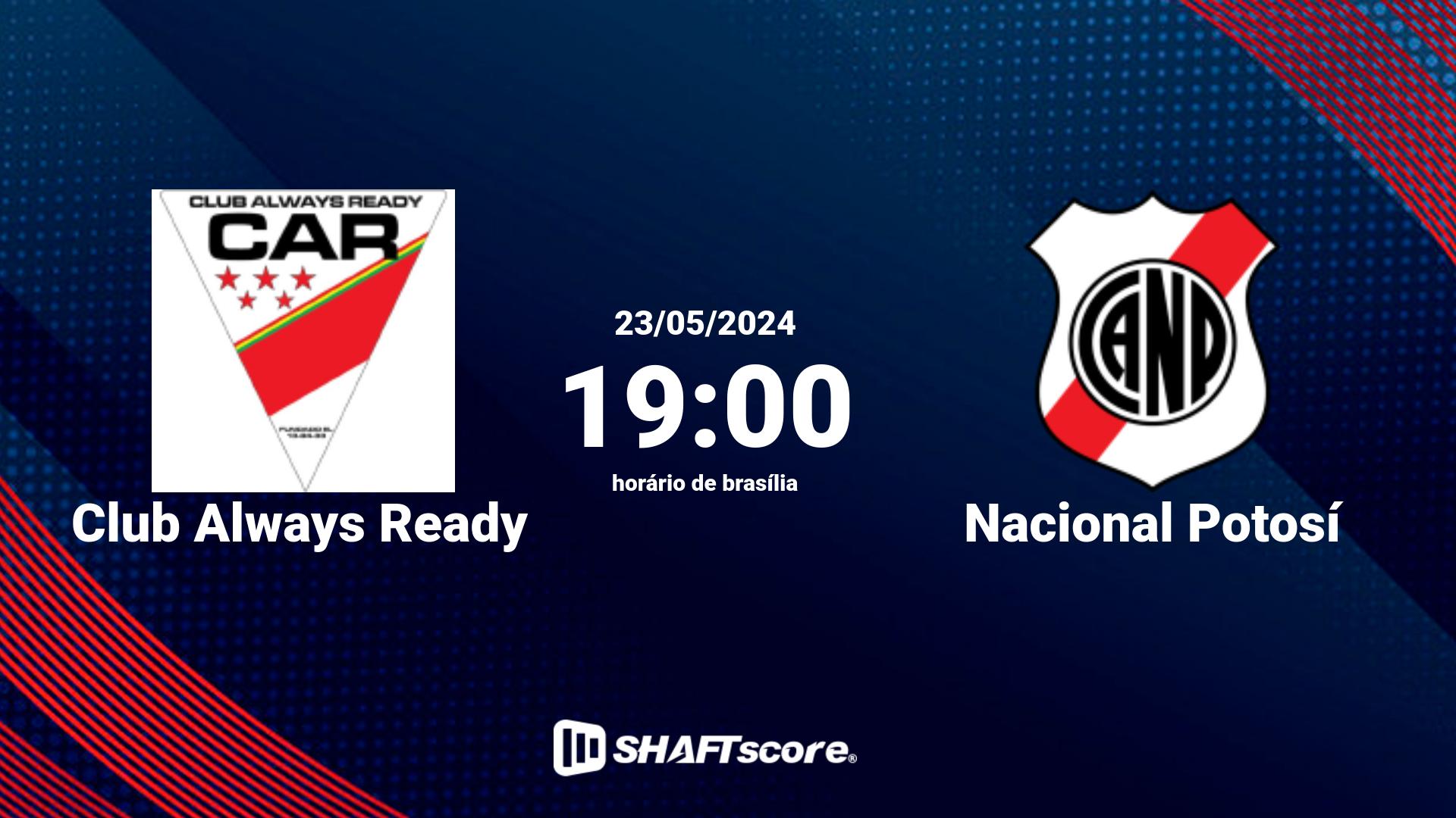 Estatísticas do jogo Club Always Ready vs Nacional Potosí 23.05 19:00