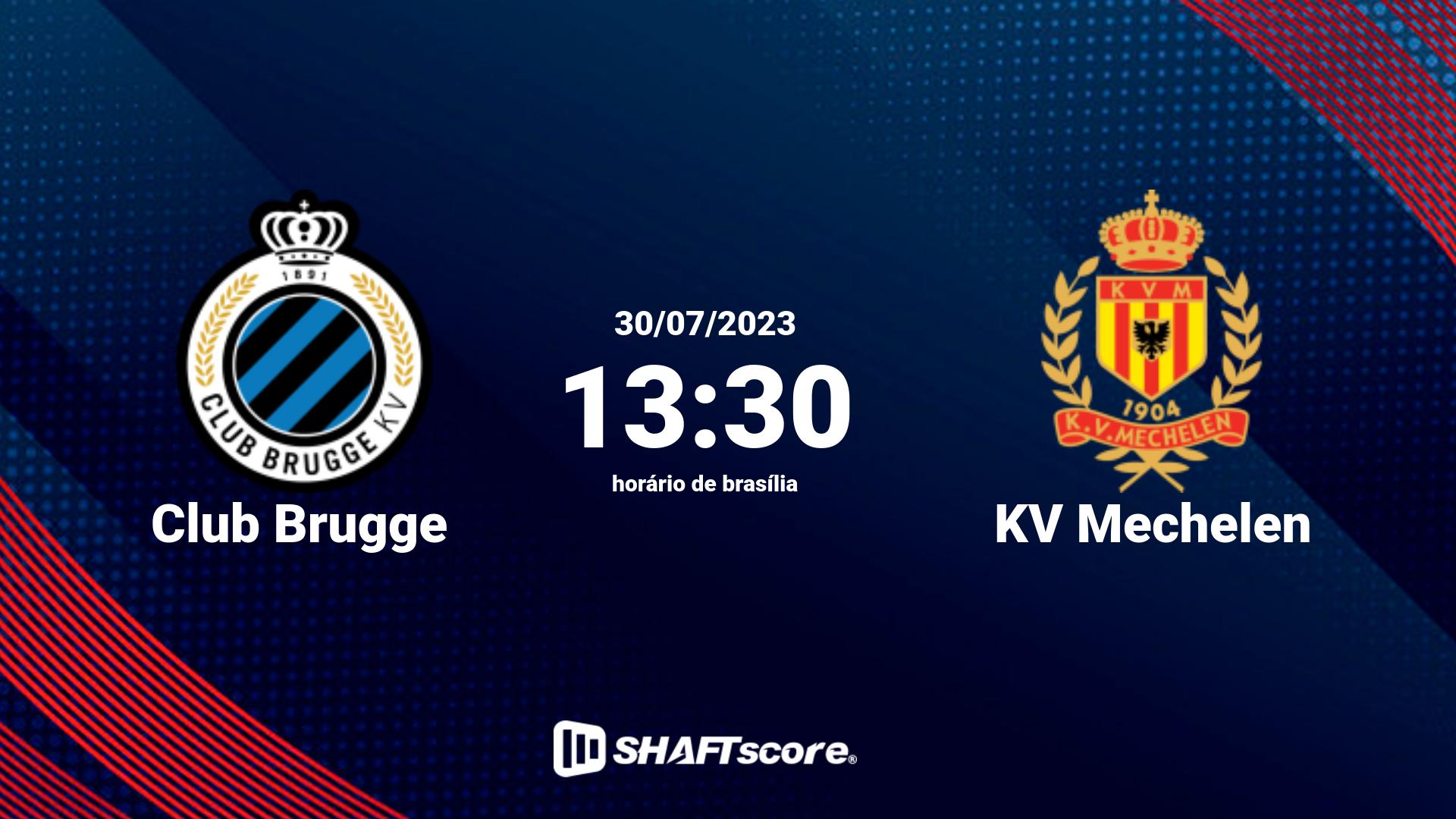 Estatísticas do jogo Club Brugge vs KV Mechelen 30.07 13:30