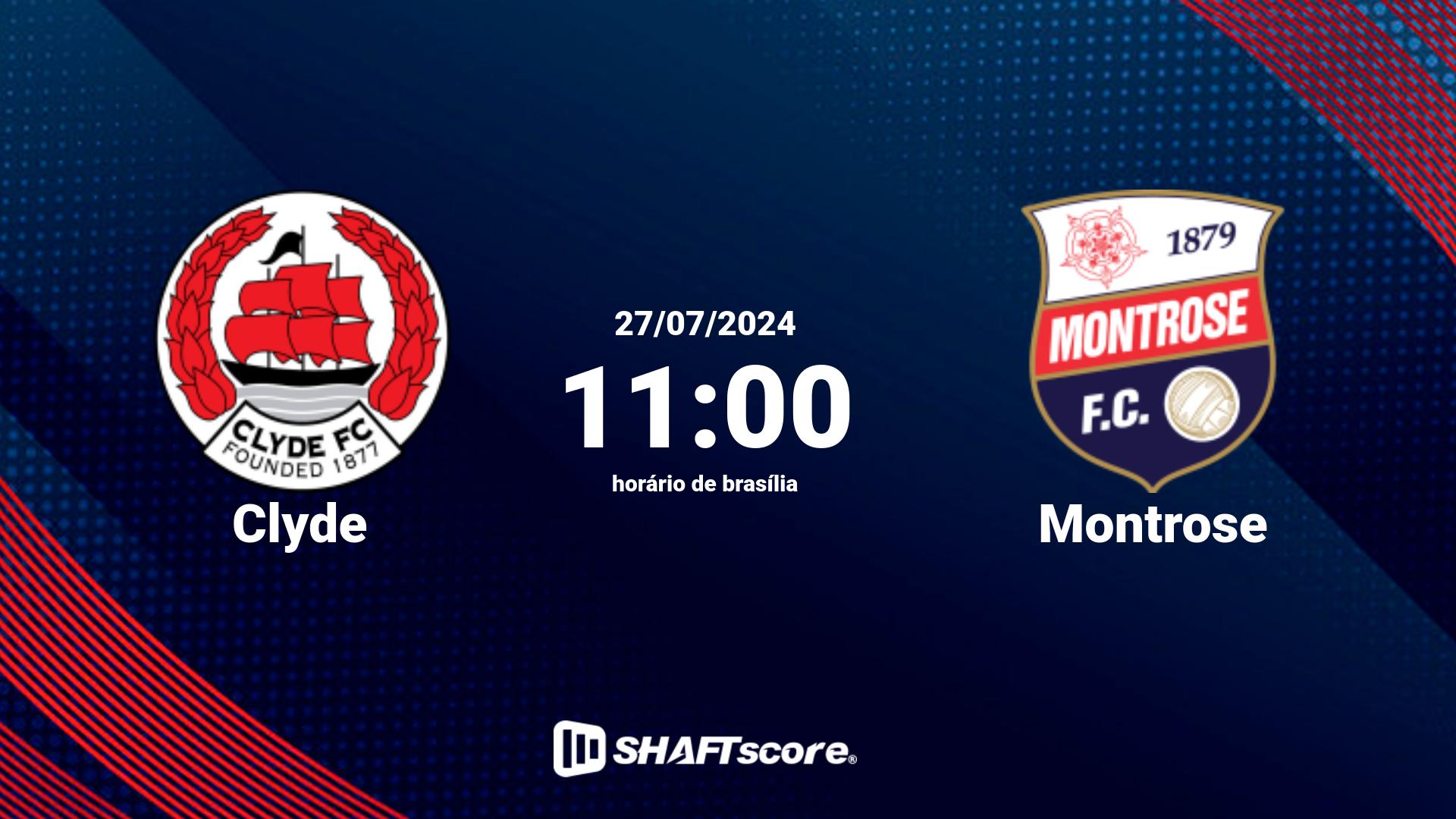 Estatísticas do jogo Clyde vs Montrose 27.07 11:00