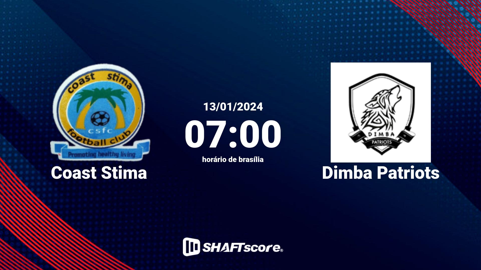 Estatísticas do jogo Coast Stima vs Dimba Patriots 13.01 07:00