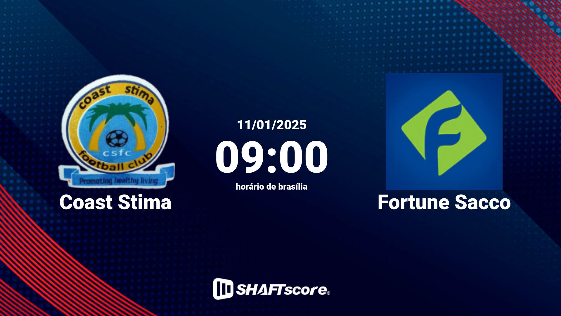 Estatísticas do jogo Coast Stima vs Fortune Sacco 11.01 09:00