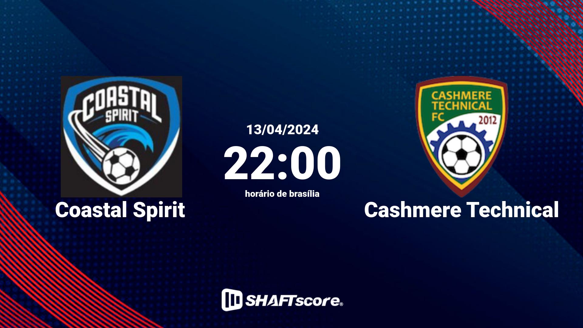 Estatísticas do jogo Coastal Spirit vs Cashmere Technical 13.04 22:00