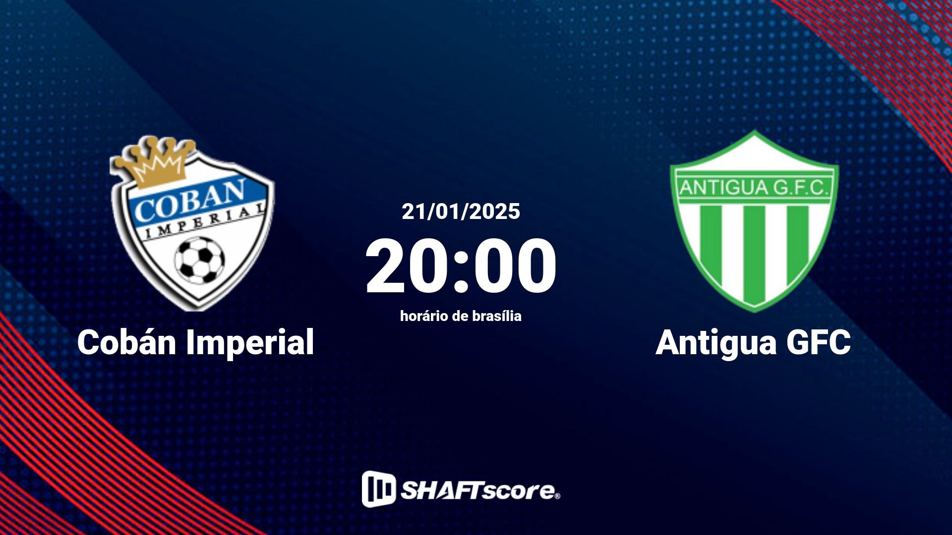 Estatísticas do jogo Cobán Imperial vs Antigua GFC 21.01 20:00