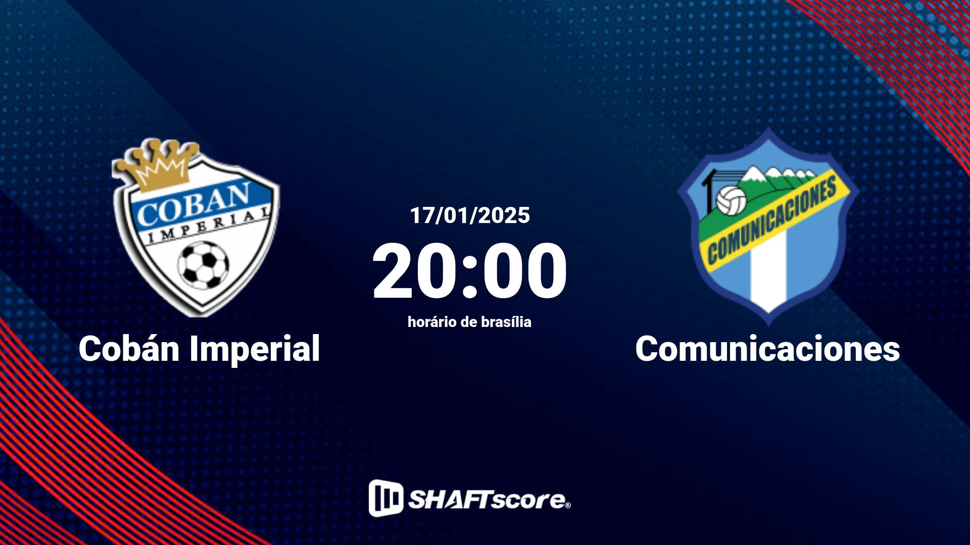 Estatísticas do jogo Cobán Imperial vs Comunicaciones 17.01 20:00