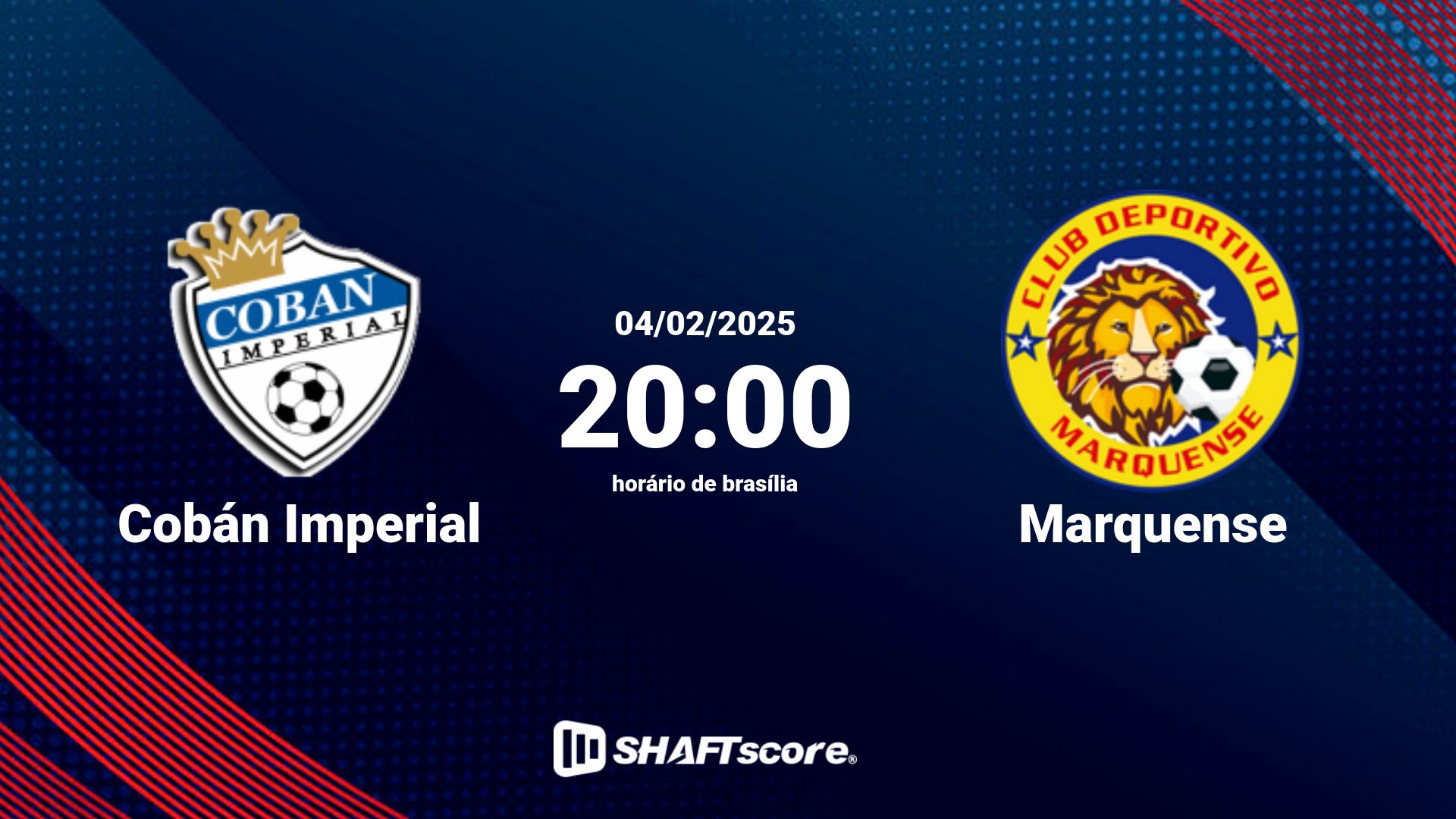 Estatísticas do jogo Cobán Imperial vs Marquense 04.02 20:00