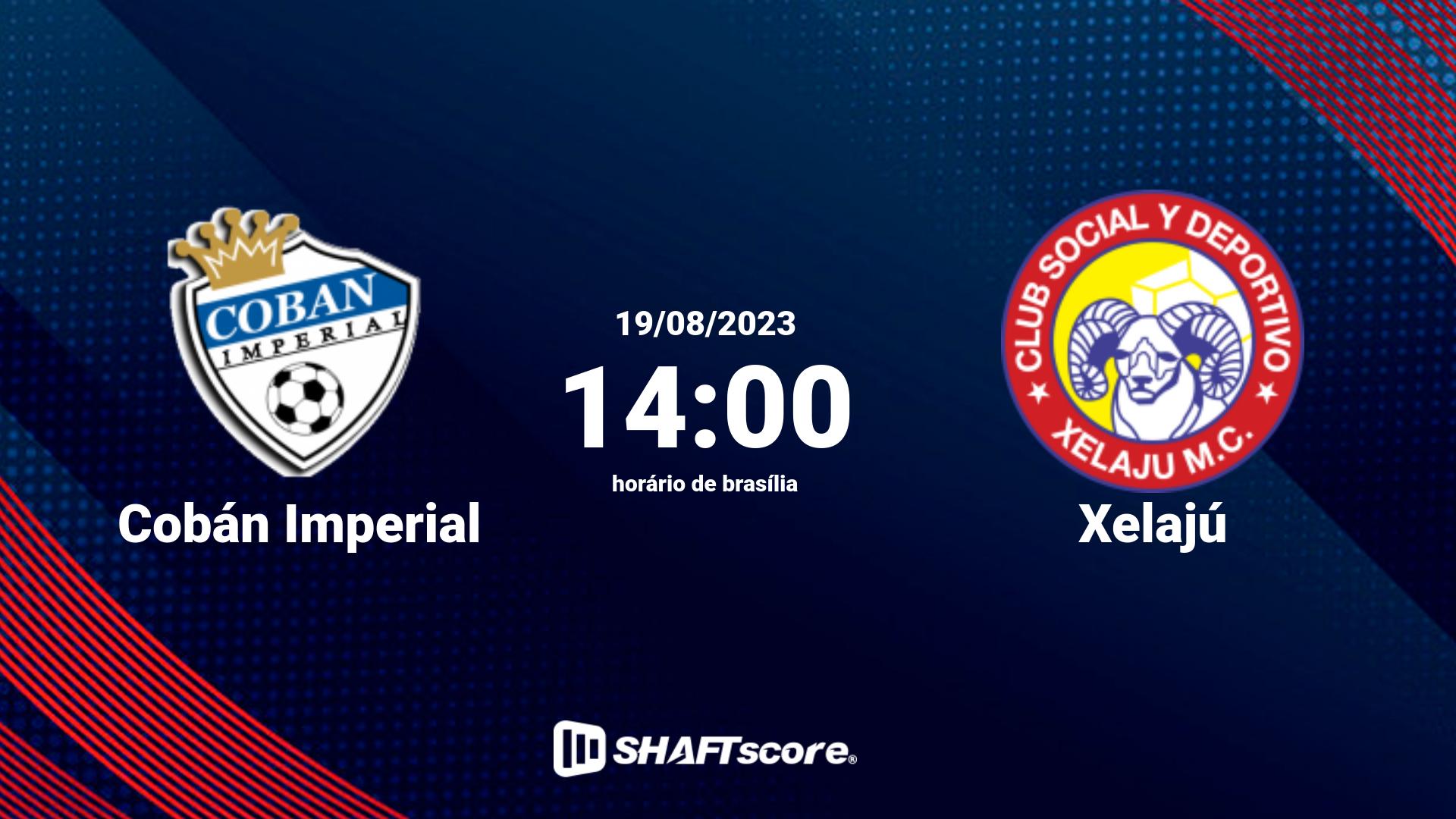 Estatísticas do jogo Cobán Imperial vs Xelajú 19.08 14:00