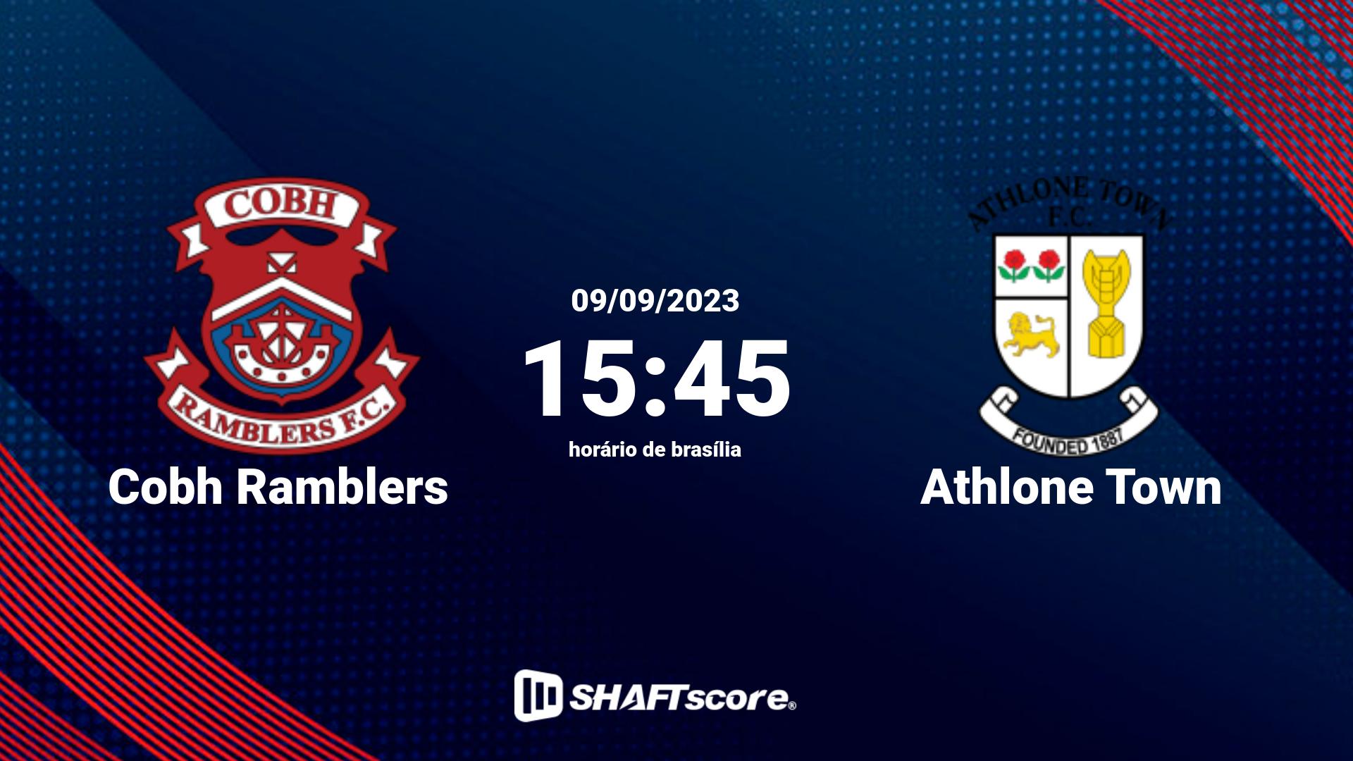 Estatísticas do jogo Cobh Ramblers vs Athlone Town 09.09 15:45