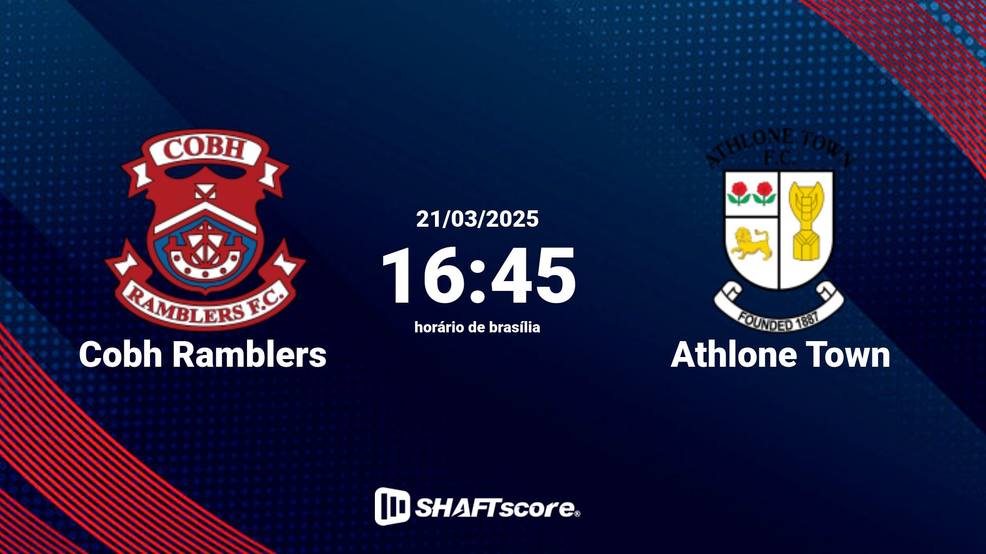 Estatísticas do jogo Cobh Ramblers vs Athlone Town 21.03 16:45