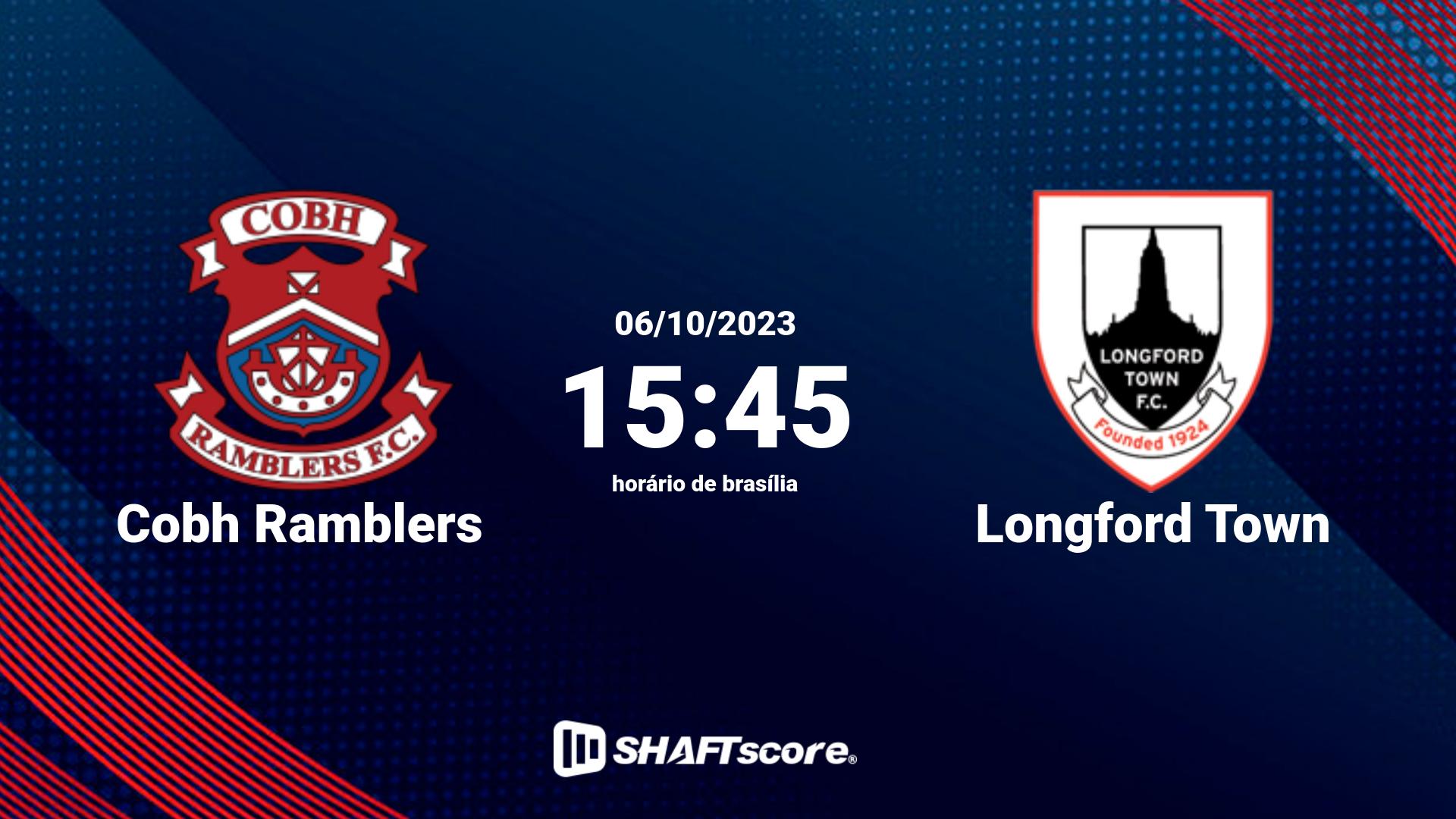 Estatísticas do jogo Cobh Ramblers vs Longford Town 06.10 15:45