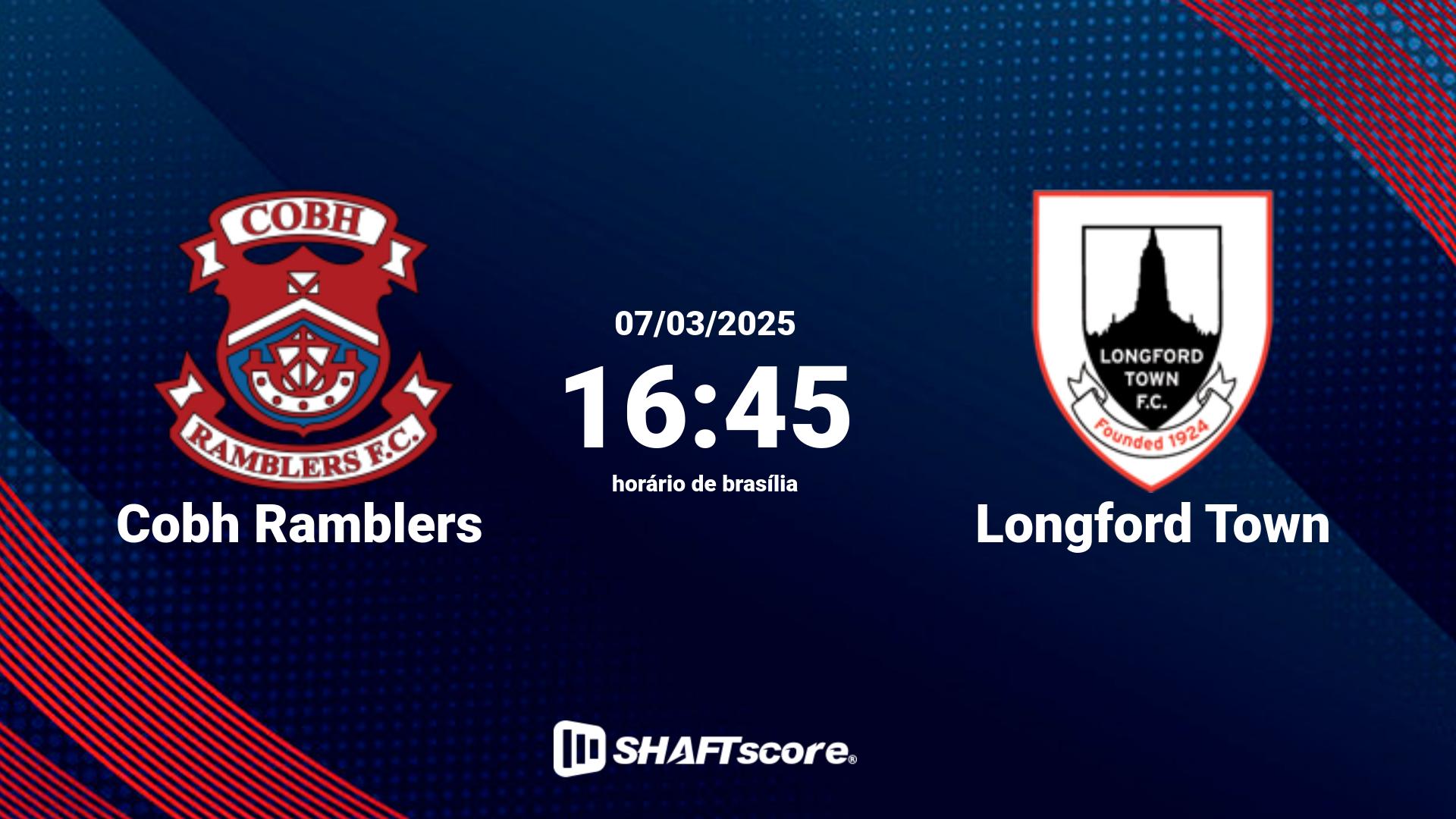 Estatísticas do jogo Cobh Ramblers vs Longford Town 07.03 16:45