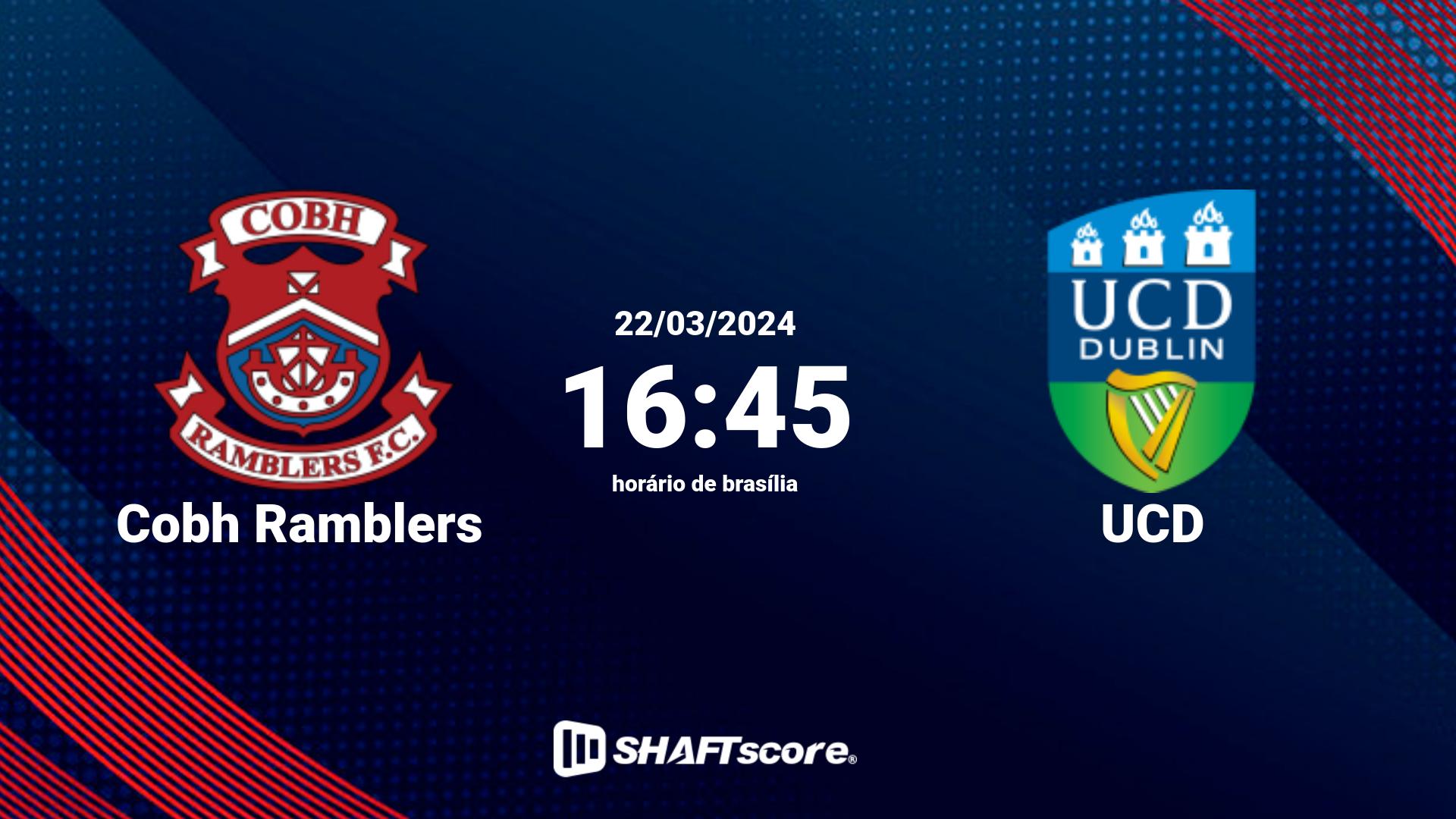 Estatísticas do jogo Cobh Ramblers vs UCD 22.03 16:45