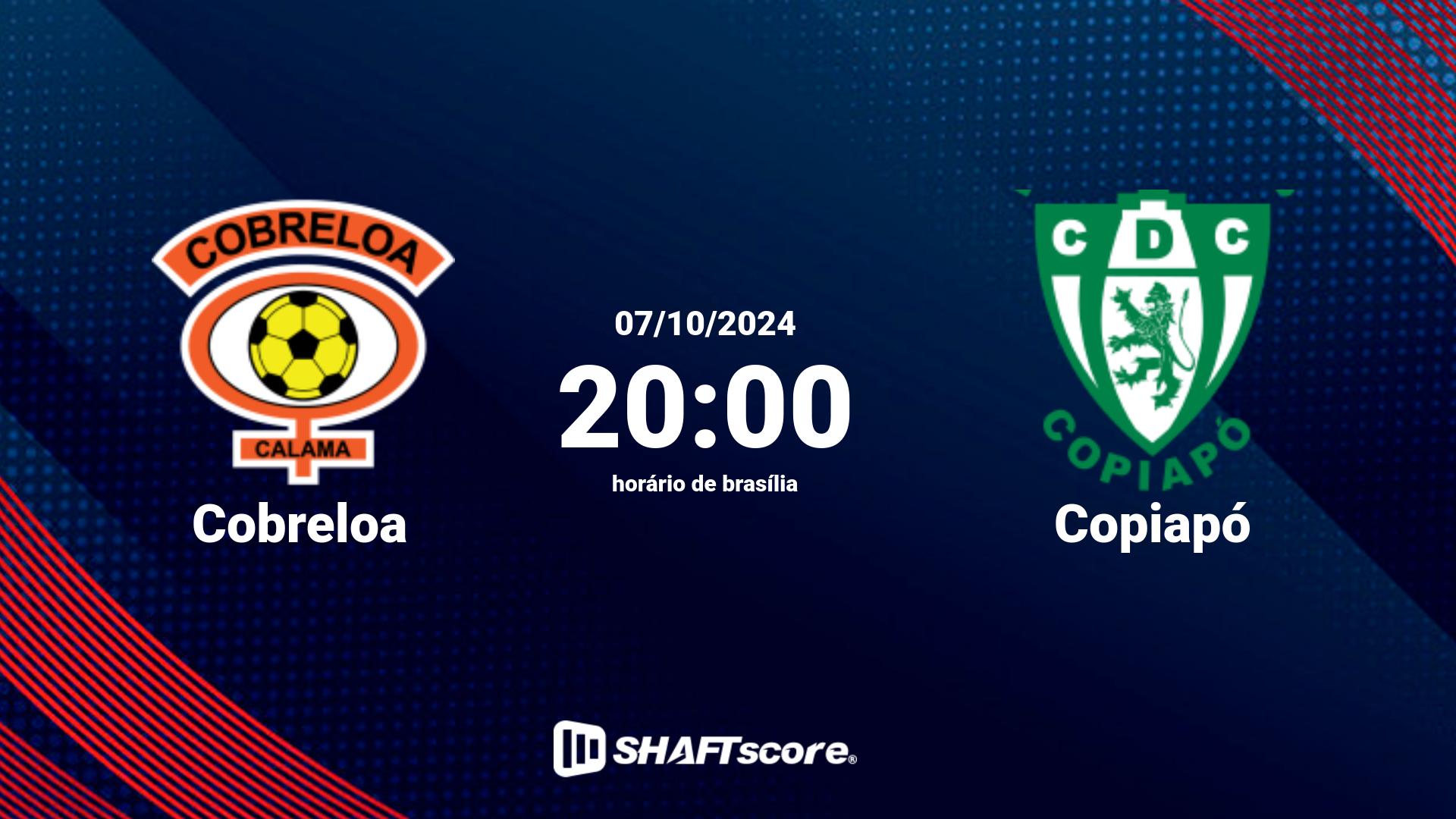 Estatísticas do jogo Cobreloa vs Copiapó 07.10 20:00