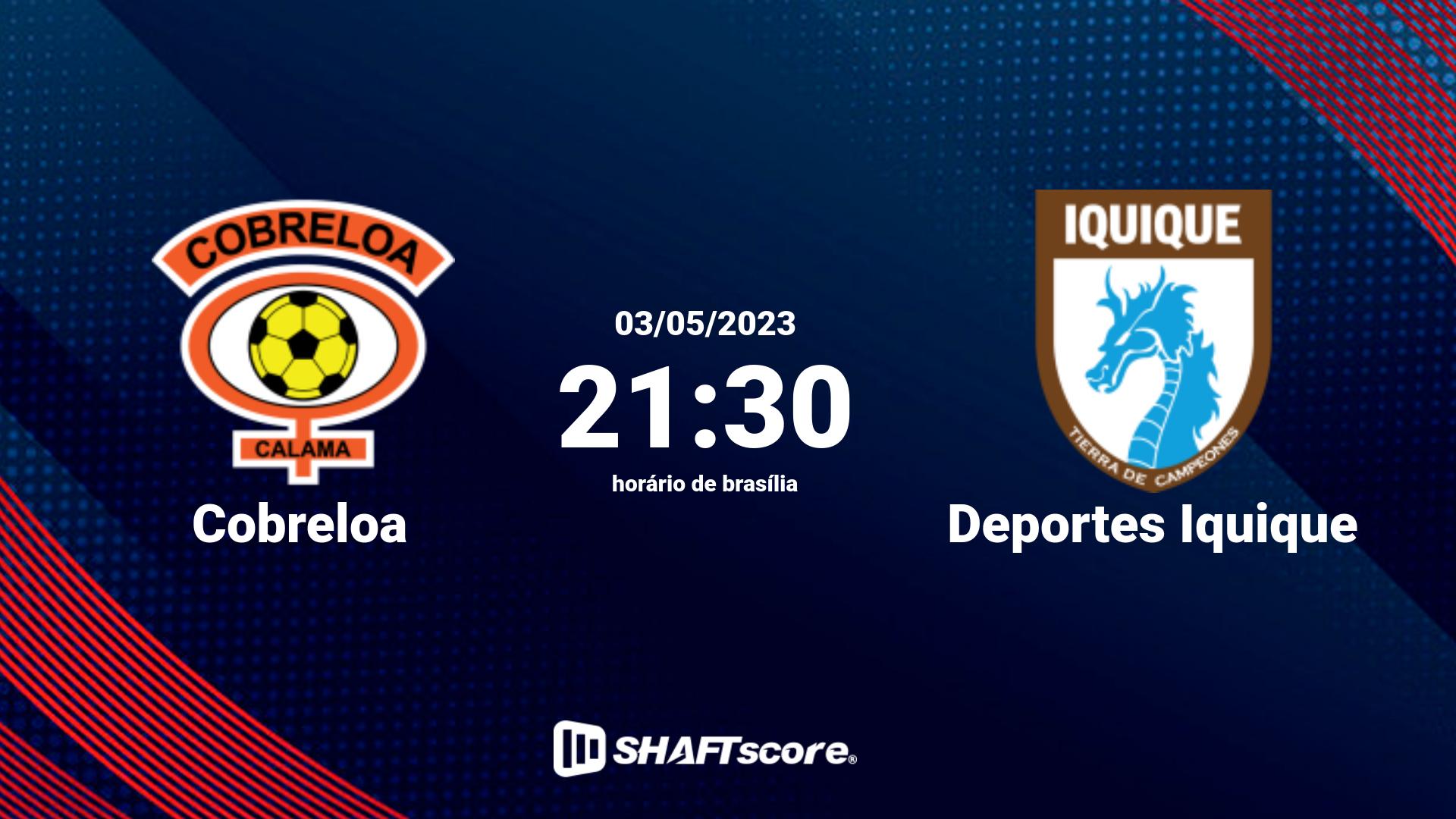 Estatísticas do jogo Cobreloa vs Deportes Iquique 03.05 21:30