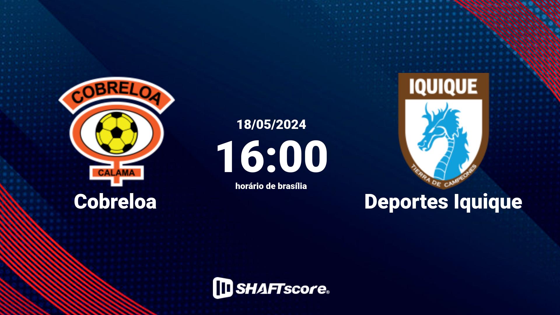 Estatísticas do jogo Cobreloa vs Deportes Iquique 18.05 16:00