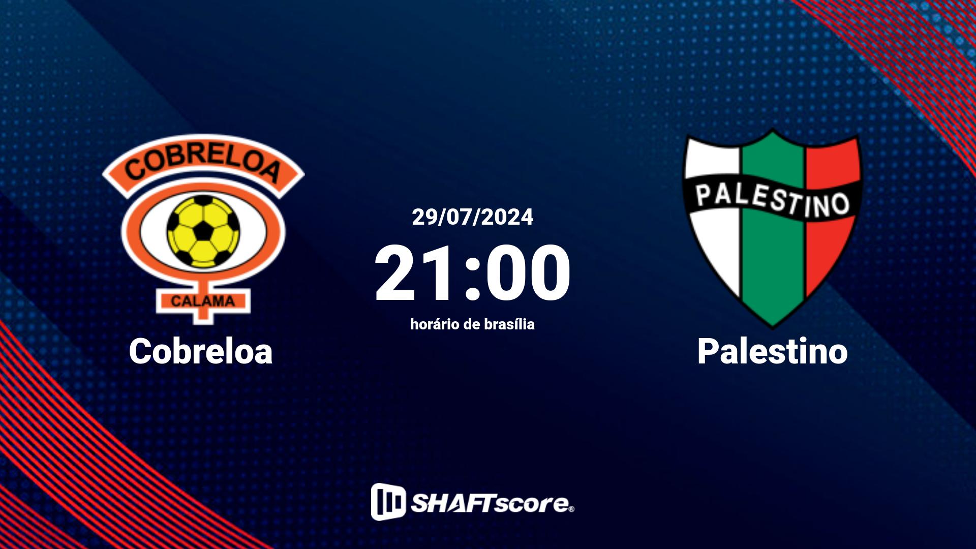 Estatísticas do jogo Cobreloa vs Palestino 29.07 21:00