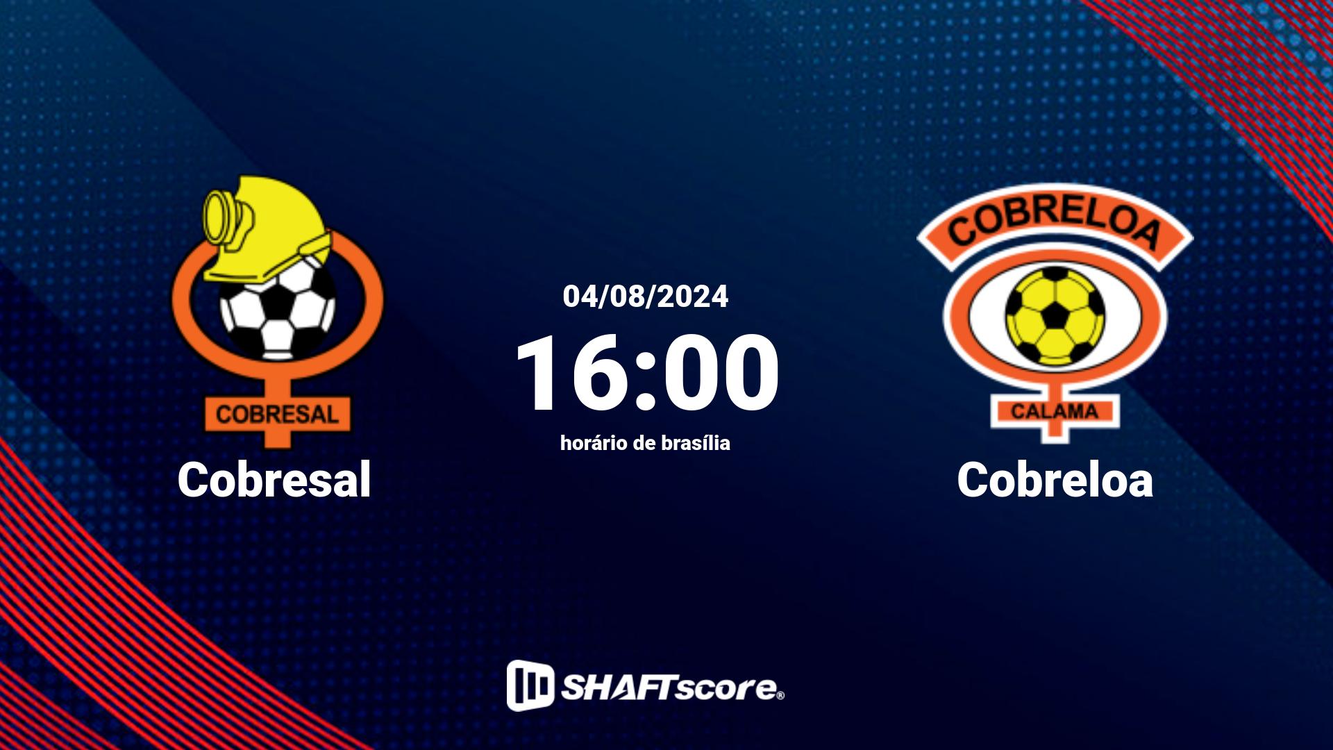 Estatísticas do jogo Cobresal vs Cobreloa 04.08 16:00