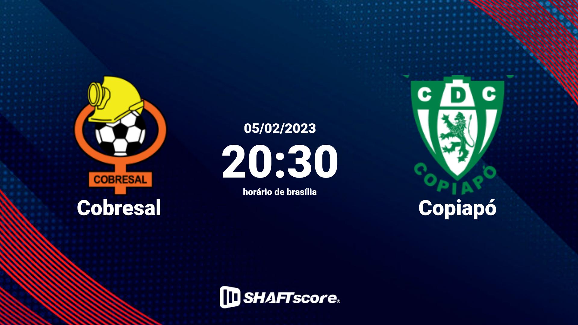 Estatísticas do jogo Cobresal vs Copiapó 05.02 20:30