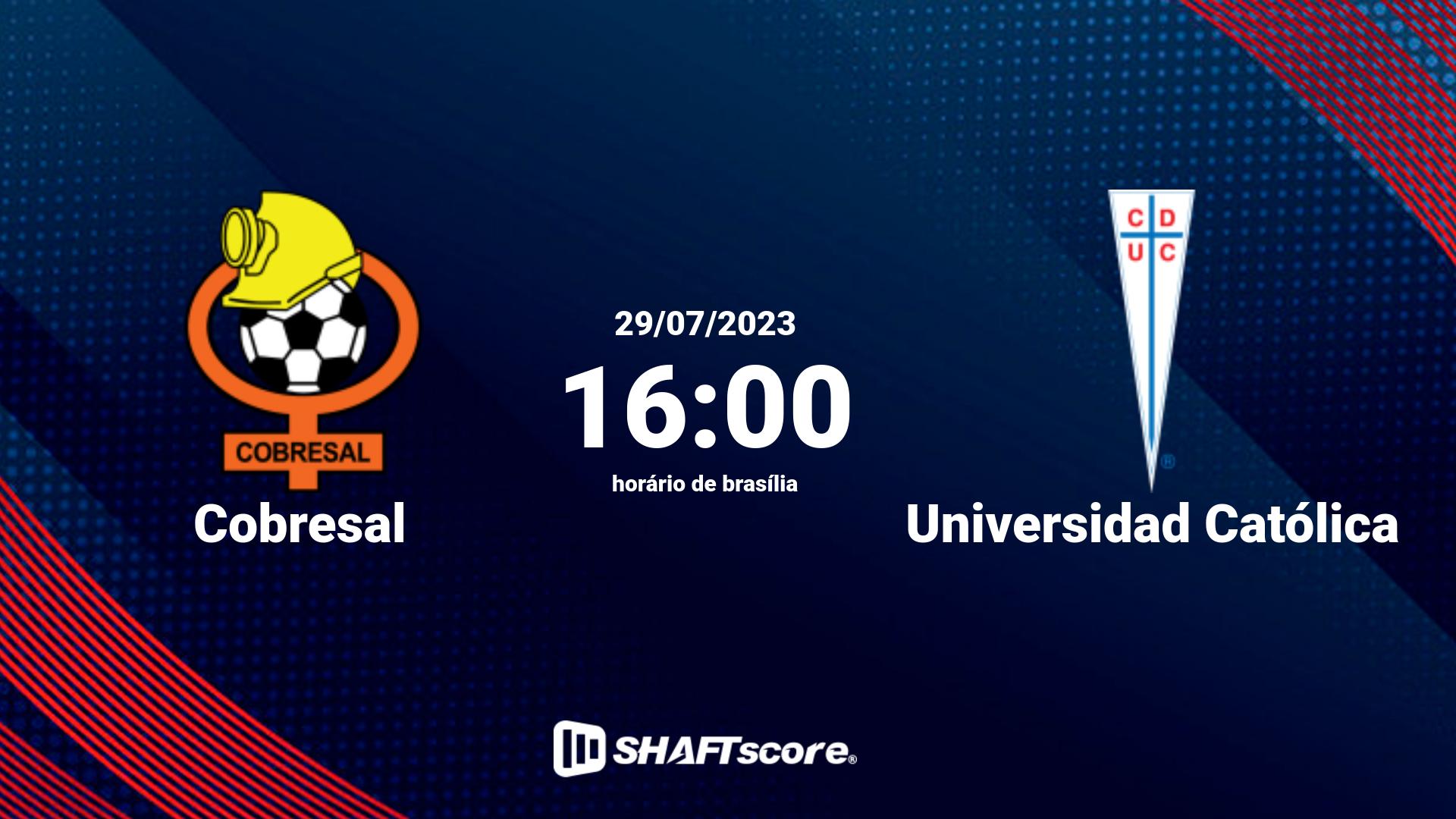 Estatísticas do jogo Cobresal vs Universidad Católica 29.07 16:00