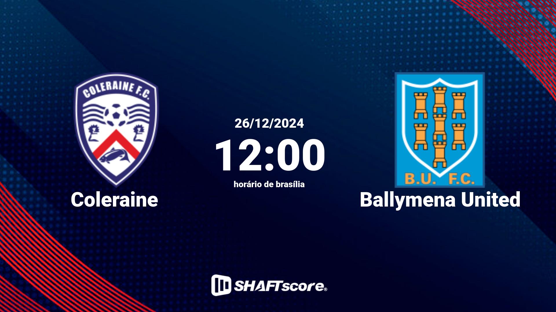 Estatísticas do jogo Coleraine vs Ballymena United 26.12 12:00