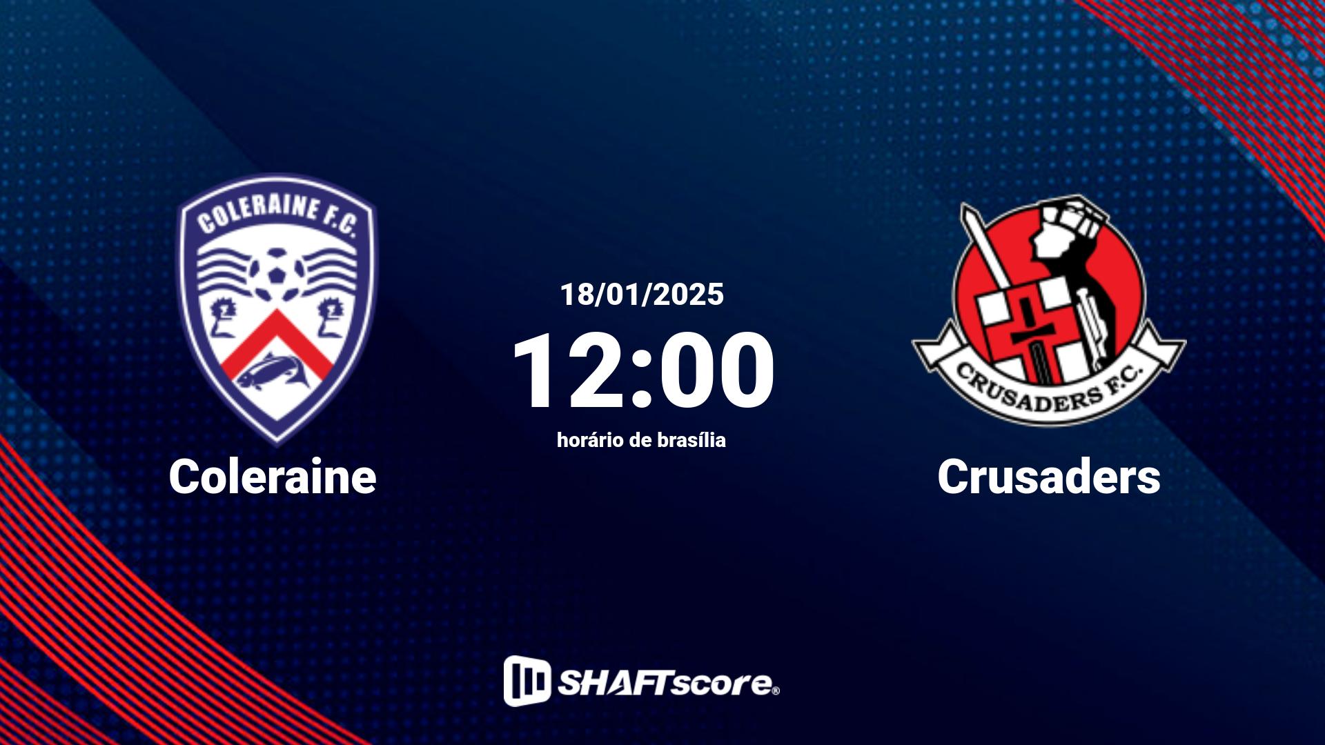 Estatísticas do jogo Coleraine vs Crusaders 18.01 12:00