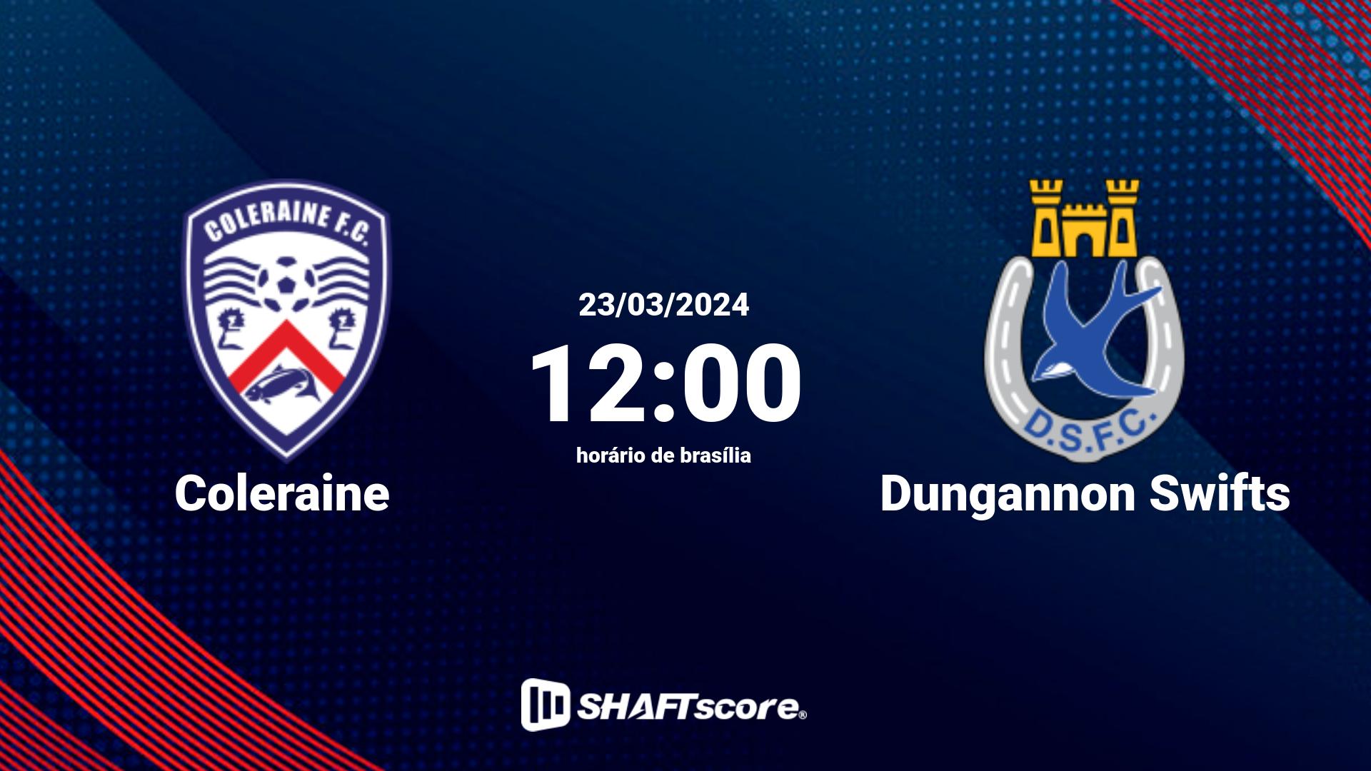 Estatísticas do jogo Coleraine vs Dungannon Swifts 23.03 12:00