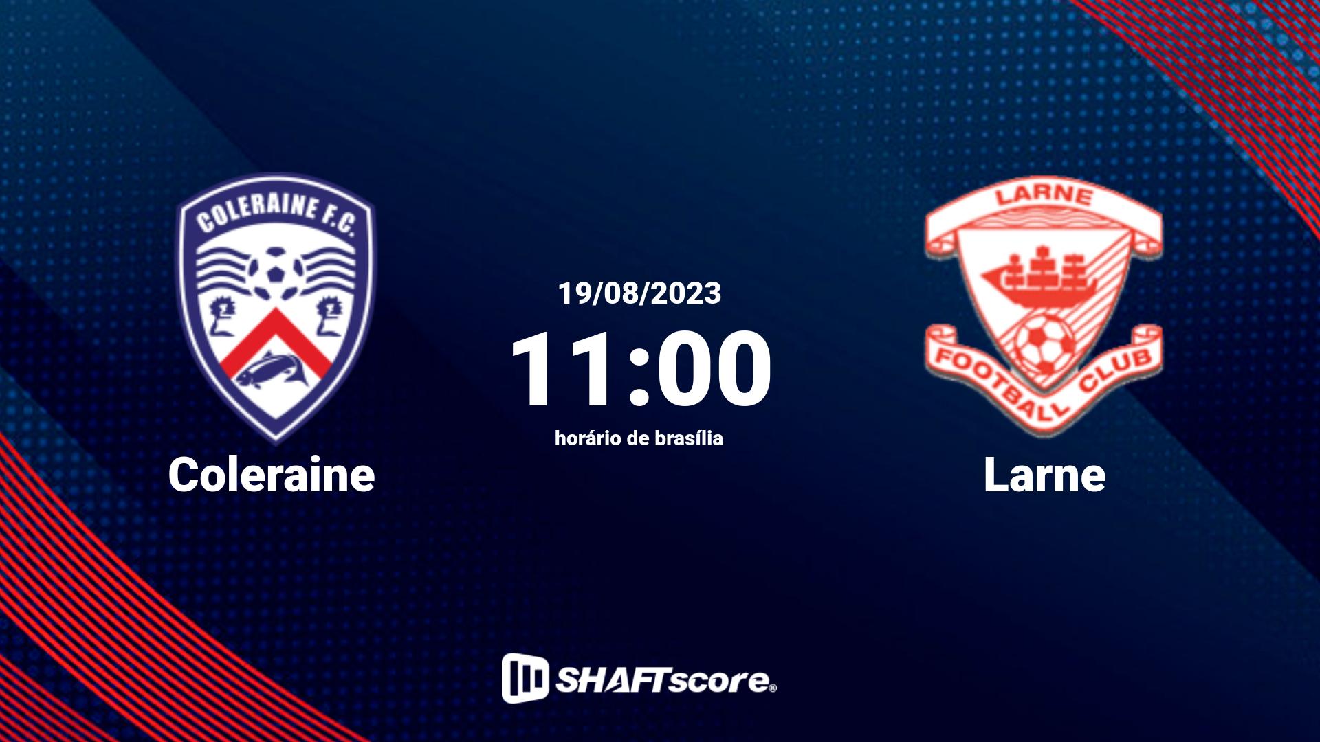 Estatísticas do jogo Coleraine vs Larne 19.08 11:00