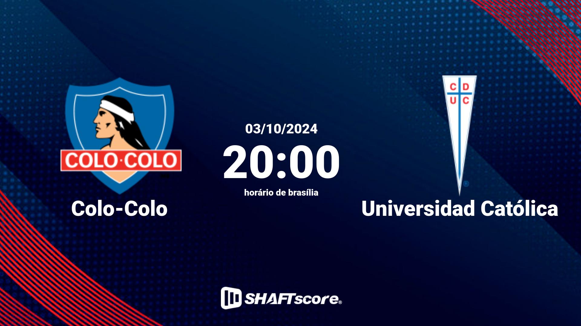 Estatísticas do jogo Colo-Colo vs Universidad Católica 03.10 20:00