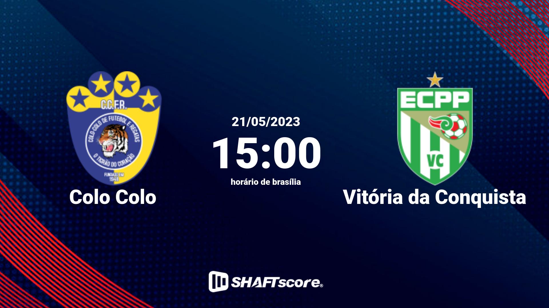 Estatísticas do jogo Colo Colo vs Vitória da Conquista 21.05 15:00